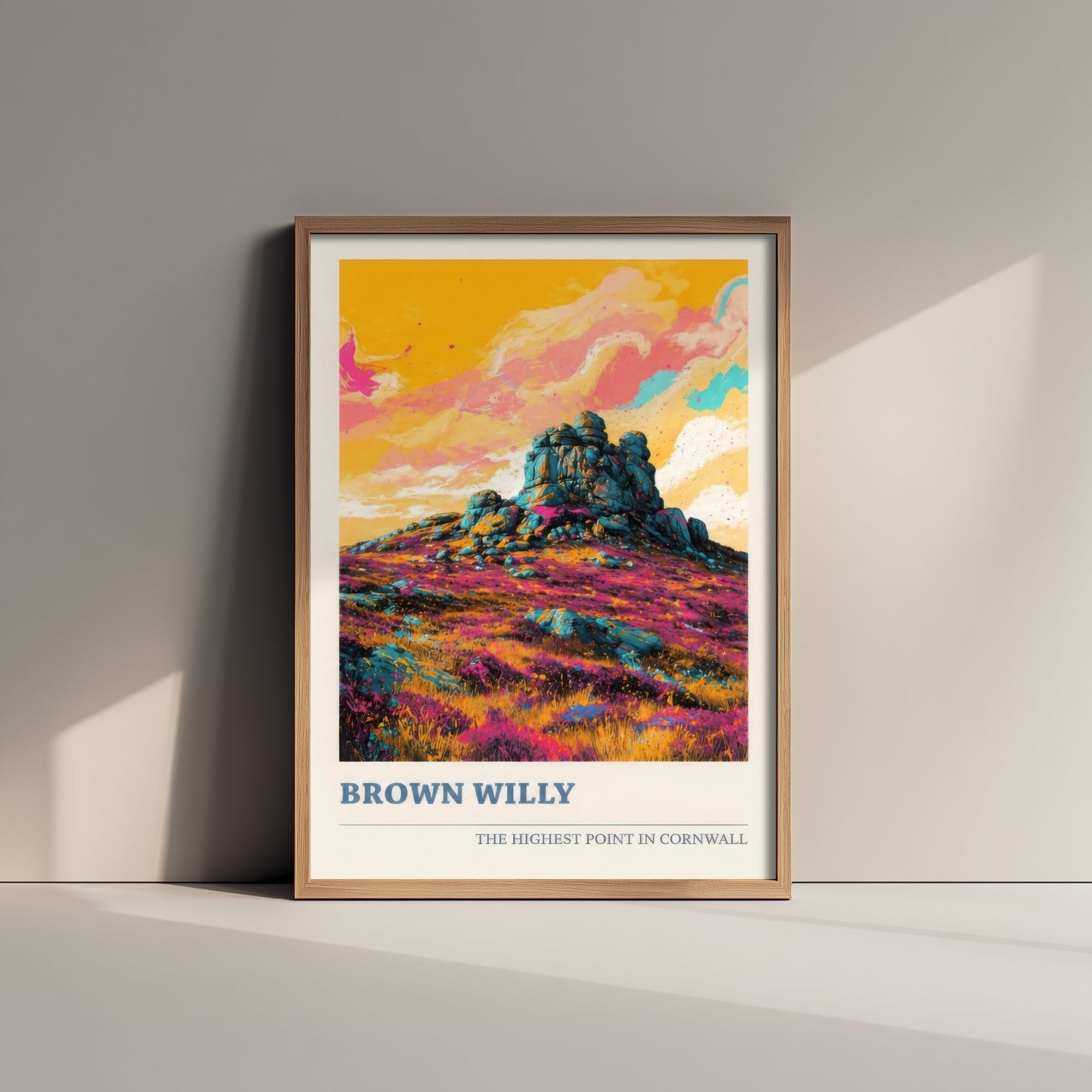 Brown Willy Travel Poster - Cornwall England Art Print - Vibrant Landscape Painting - Bodmin Moor Tor 2/3