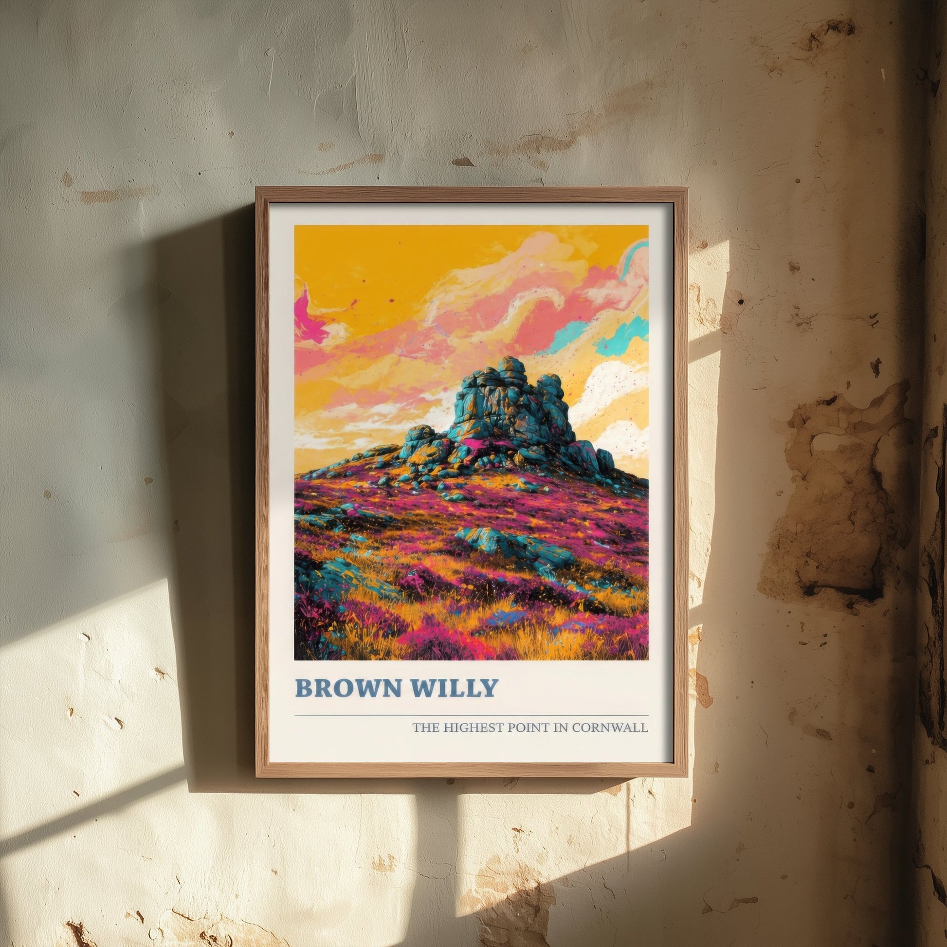 Brown Willy Travel Poster - Cornwall England Art Print - Vibrant Landscape Painting - Bodmin Moor Tor 2/3