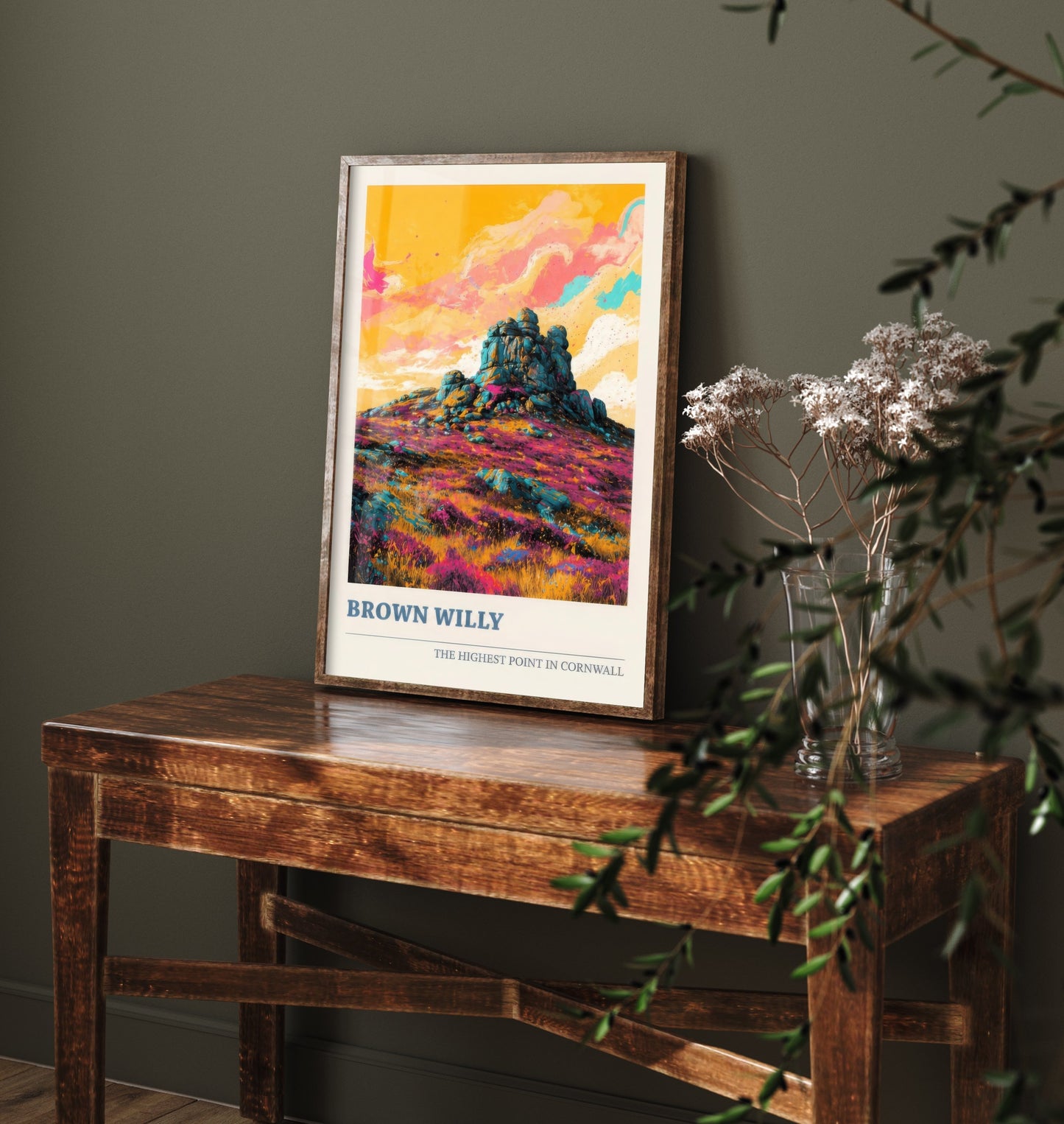 Brown Willy Travel Poster - Cornwall England Art Print - Vibrant Landscape Painting - Bodmin Moor Tor 2/3