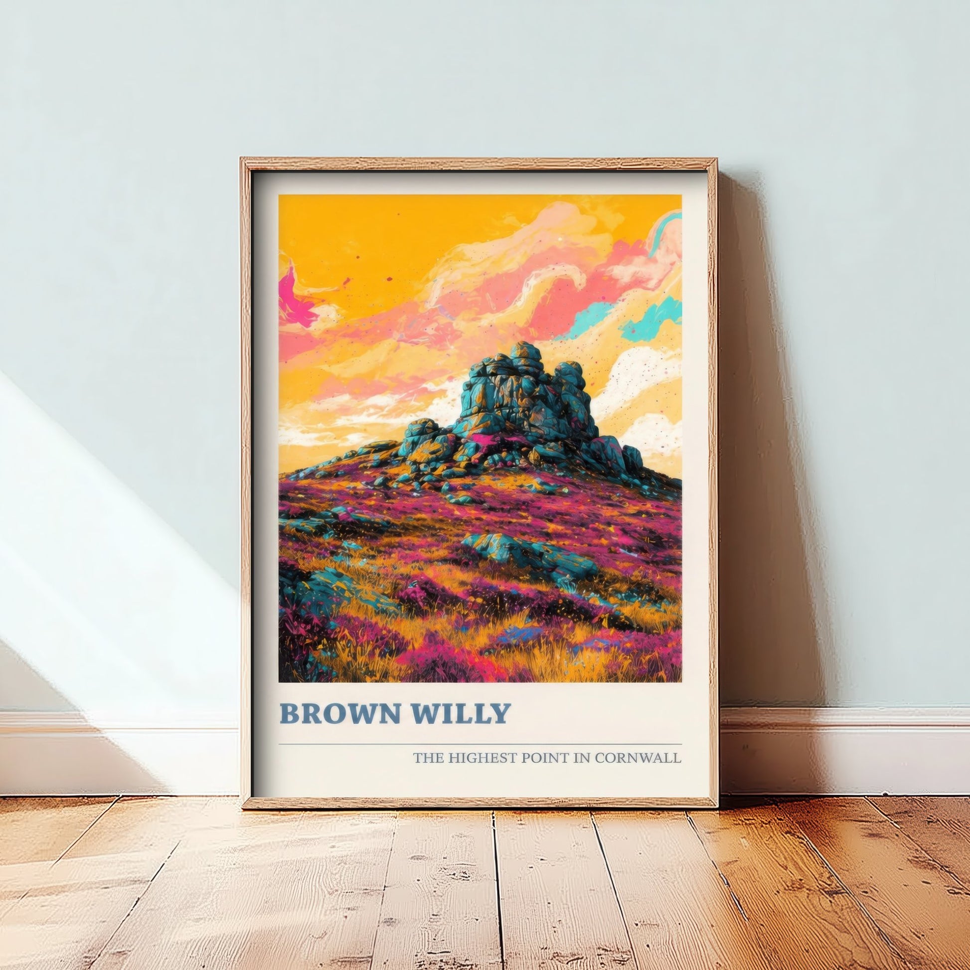 Brown Willy Travel Poster - Cornwall England Art Print - Vibrant Landscape Painting - Bodmin Moor Tor 2/3
