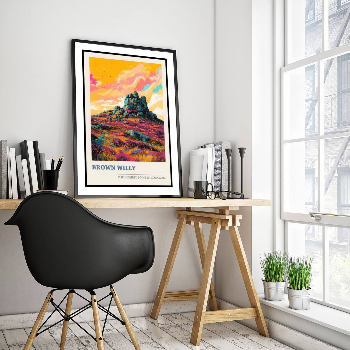Brown Willy Travel Poster - Cornwall England Art Print - Vibrant Landscape Painting - Bodmin Moor Tor 2/3