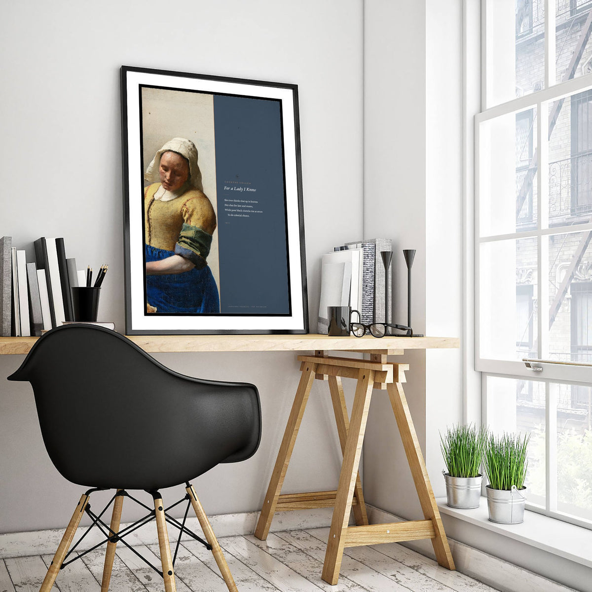 For a Lady I Know by Countee Cullen Art Print - Full Poem beside Vermeer The Milkmaid Painting - Harlem Renaissance Poetry Poster