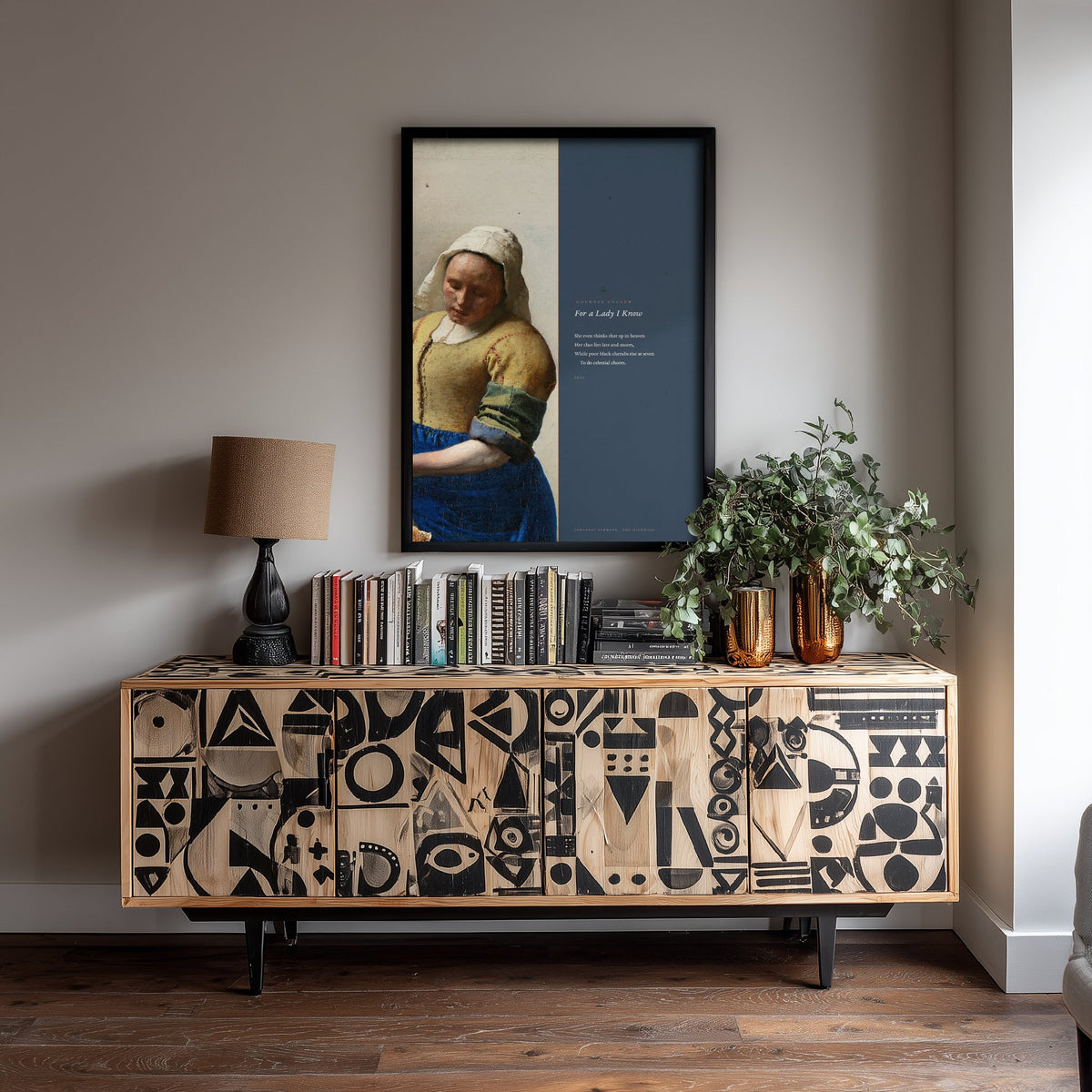 For a Lady I Know by Countee Cullen Art Print - Full Poem beside Vermeer The Milkmaid Painting - Harlem Renaissance Poetry Poster