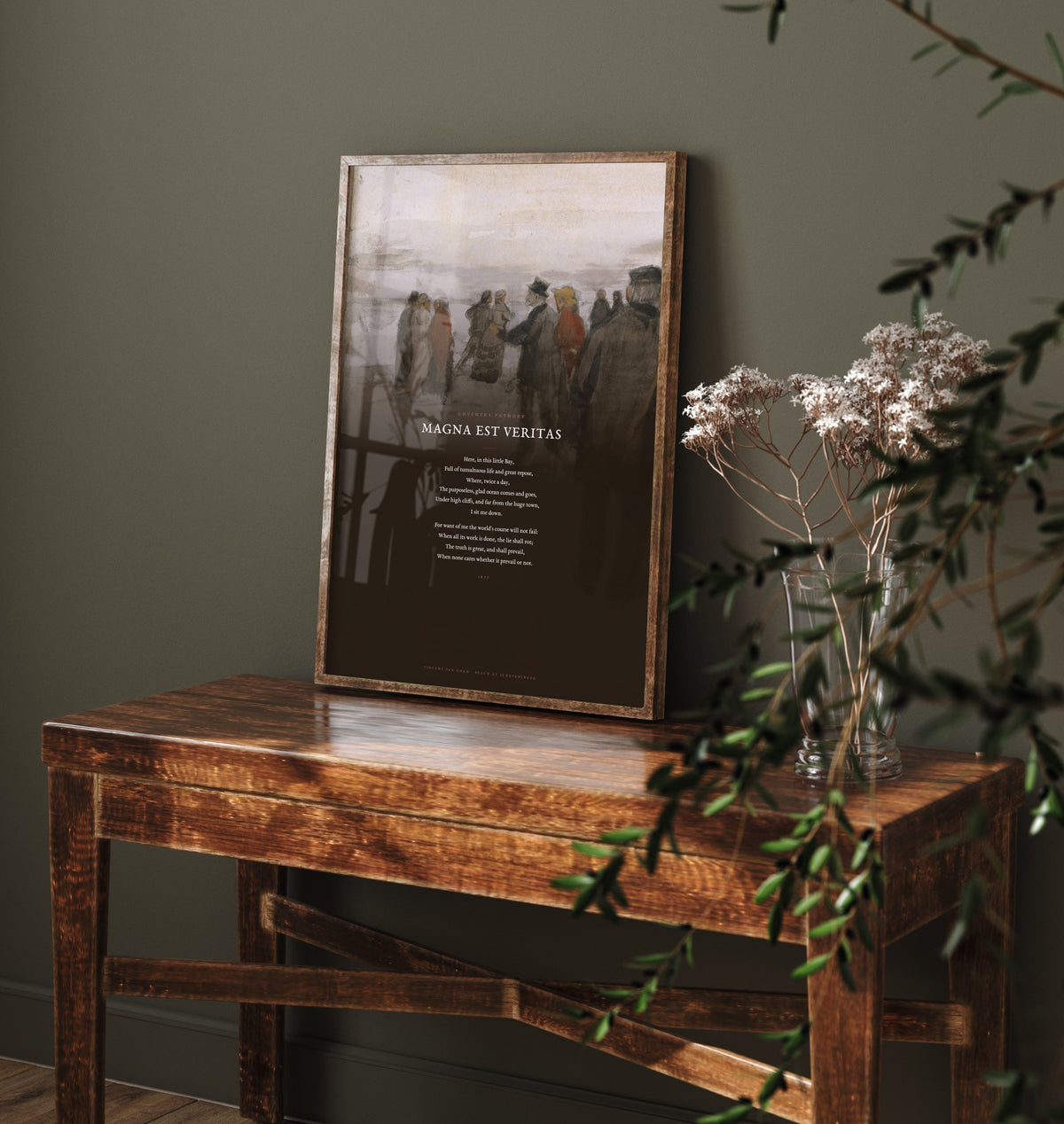 Magna Est Veritas by Coventry Patmore Art Print - Full Poem over Van Gogh Scheveningen Beach Painting - Poetry Poster