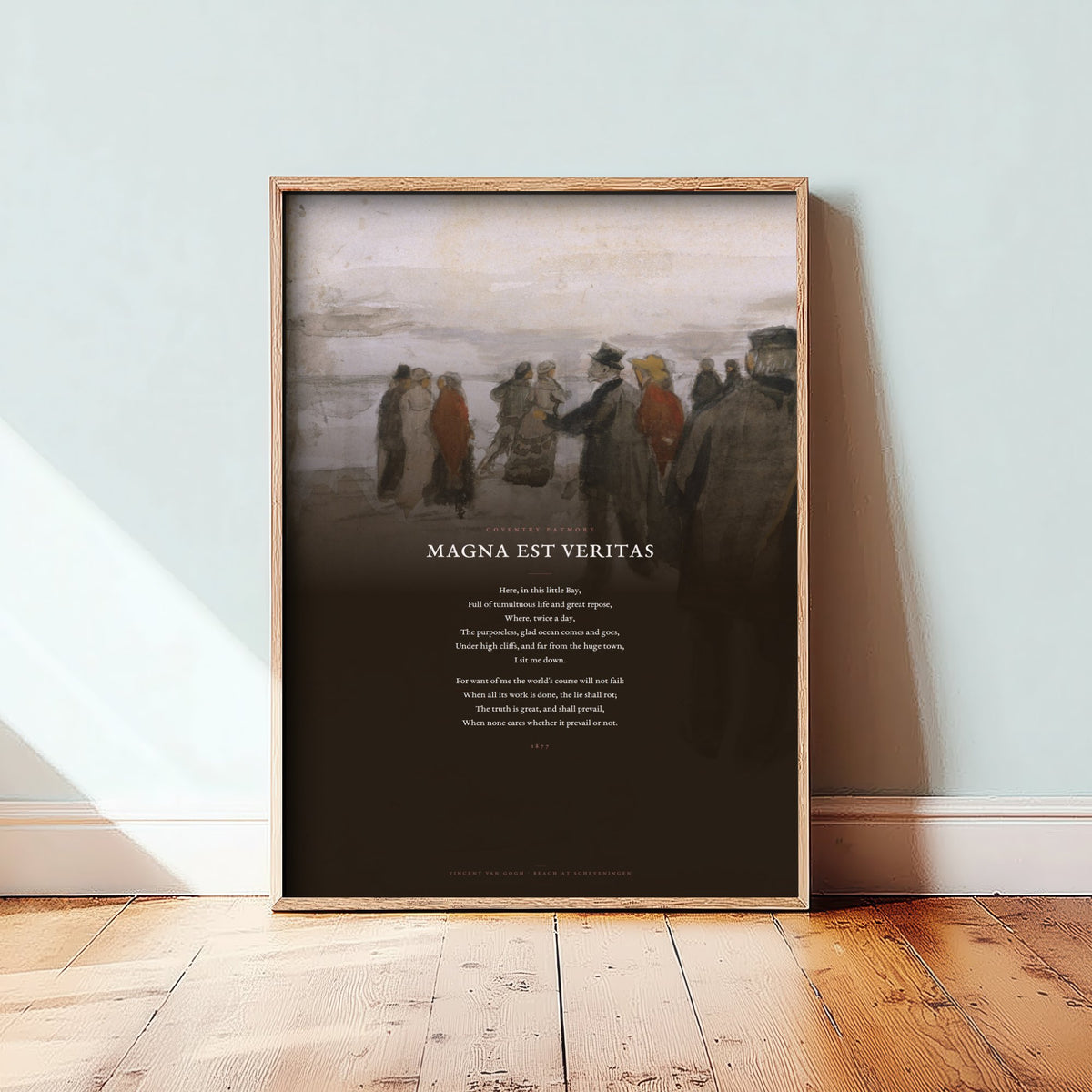 Magna Est Veritas by Coventry Patmore Art Print - Full Poem over Van Gogh Scheveningen Beach Painting - Poetry Poster