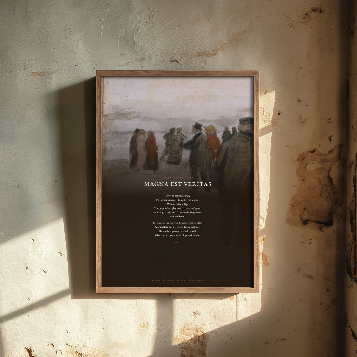 Magna Est Veritas by Coventry Patmore Art Print - Full Poem over Van Gogh Scheveningen Beach Painting - Poetry Poster