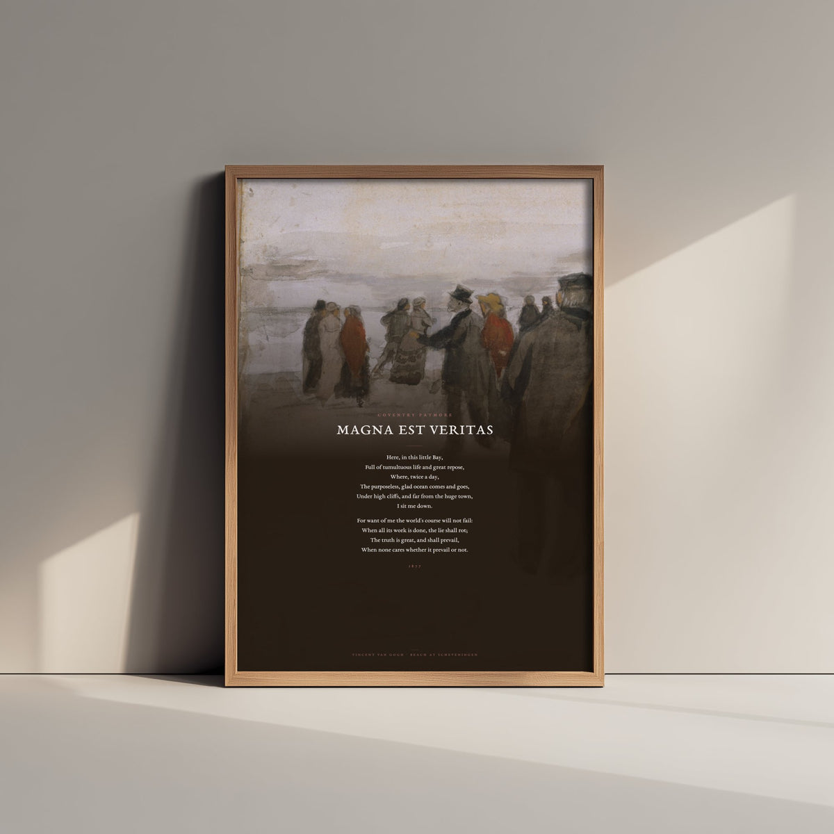 Magna Est Veritas by Coventry Patmore Art Print - Full Poem over Van Gogh Scheveningen Beach Painting - Poetry Poster