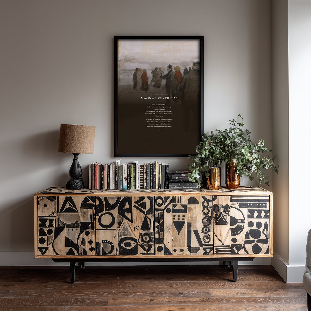 Magna Est Veritas by Coventry Patmore Art Print - Full Poem over Van Gogh Scheveningen Beach Painting - Poetry Poster