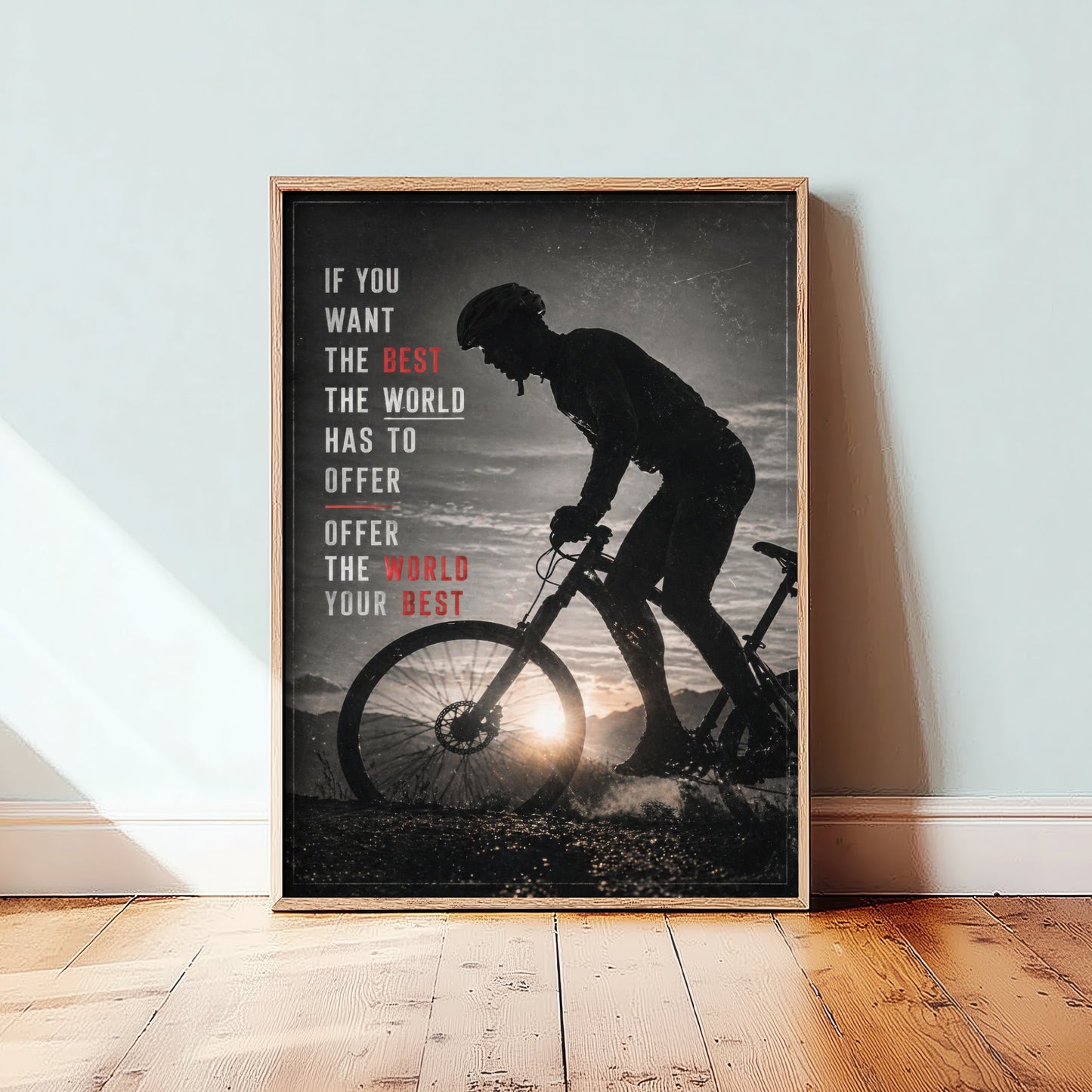 Cycling Motivational Poster - "Offer The World Your Best" - Photo Art Print - Mountain Bike Gift 2/3