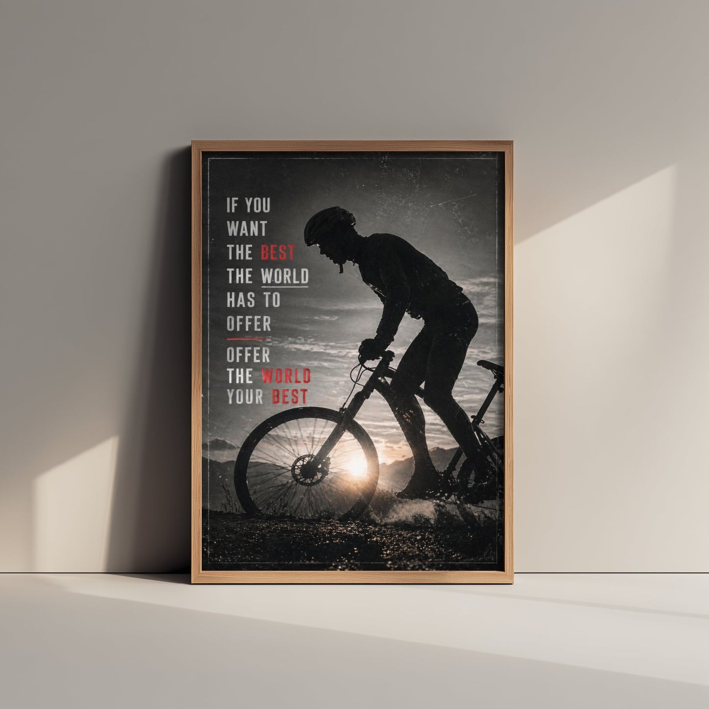 Cycling Motivational Poster - "Offer The World Your Best" - Photo Art Print - Mountain Bike Gift 2/3
