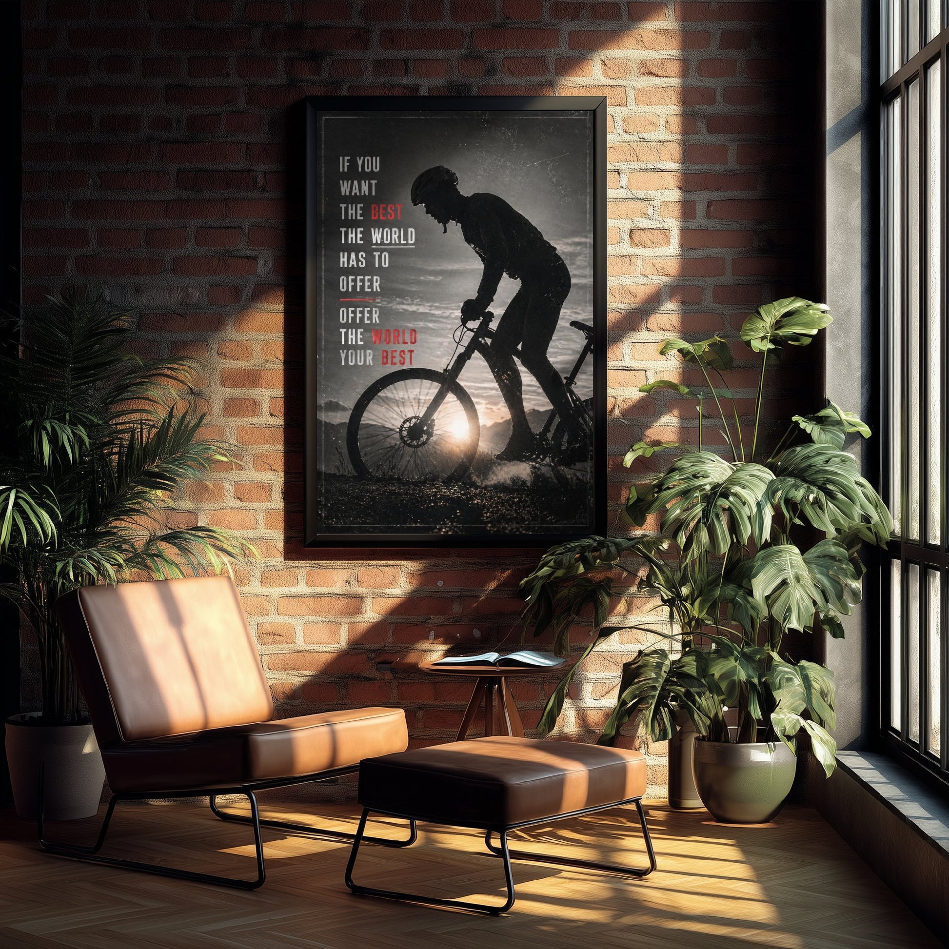Cycling Motivational Poster - "Offer The World Your Best" - Photo Art Print - Mountain Bike Gift 2/3