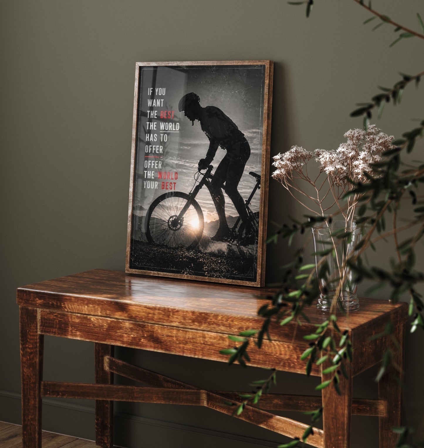 Cycling Motivational Poster - "Offer The World Your Best" - Photo Art Print - Mountain Bike Gift 2/3