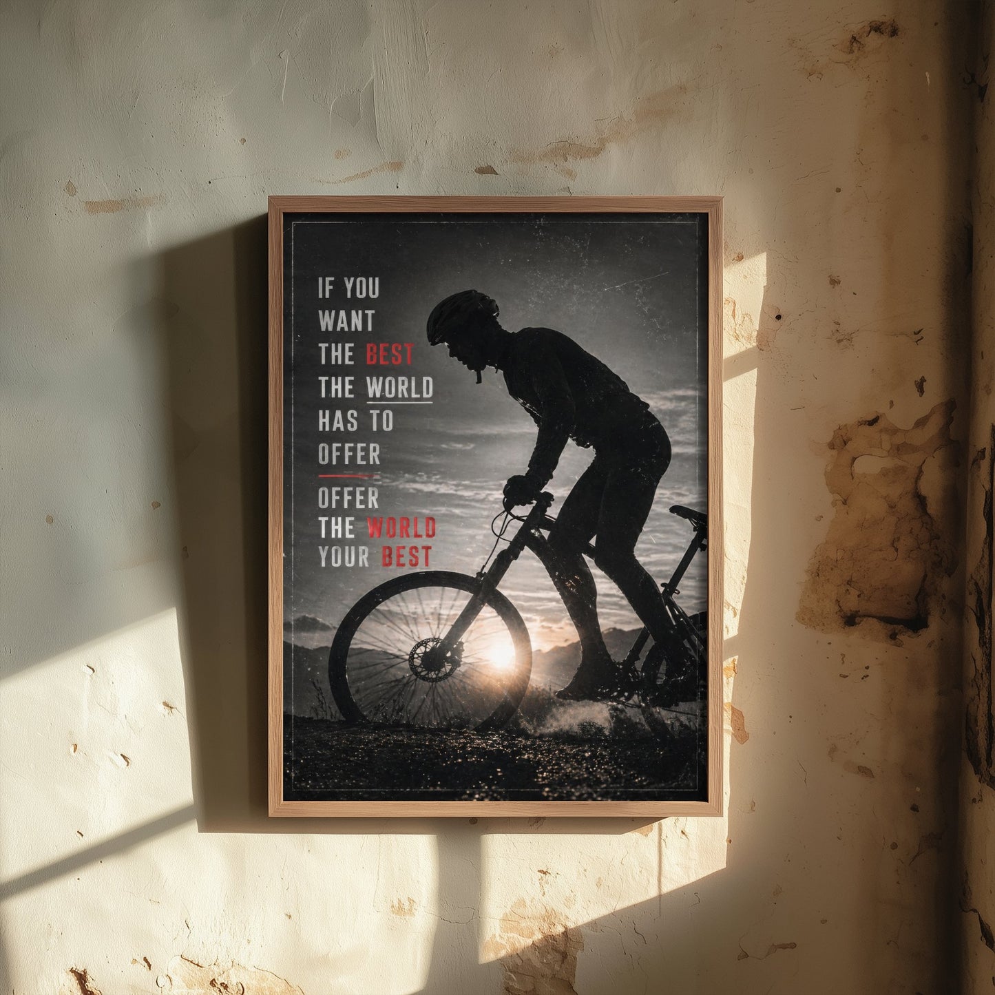 Cycling Motivational Poster - "Offer The World Your Best" - Photo Art Print - Mountain Bike Gift 2/3