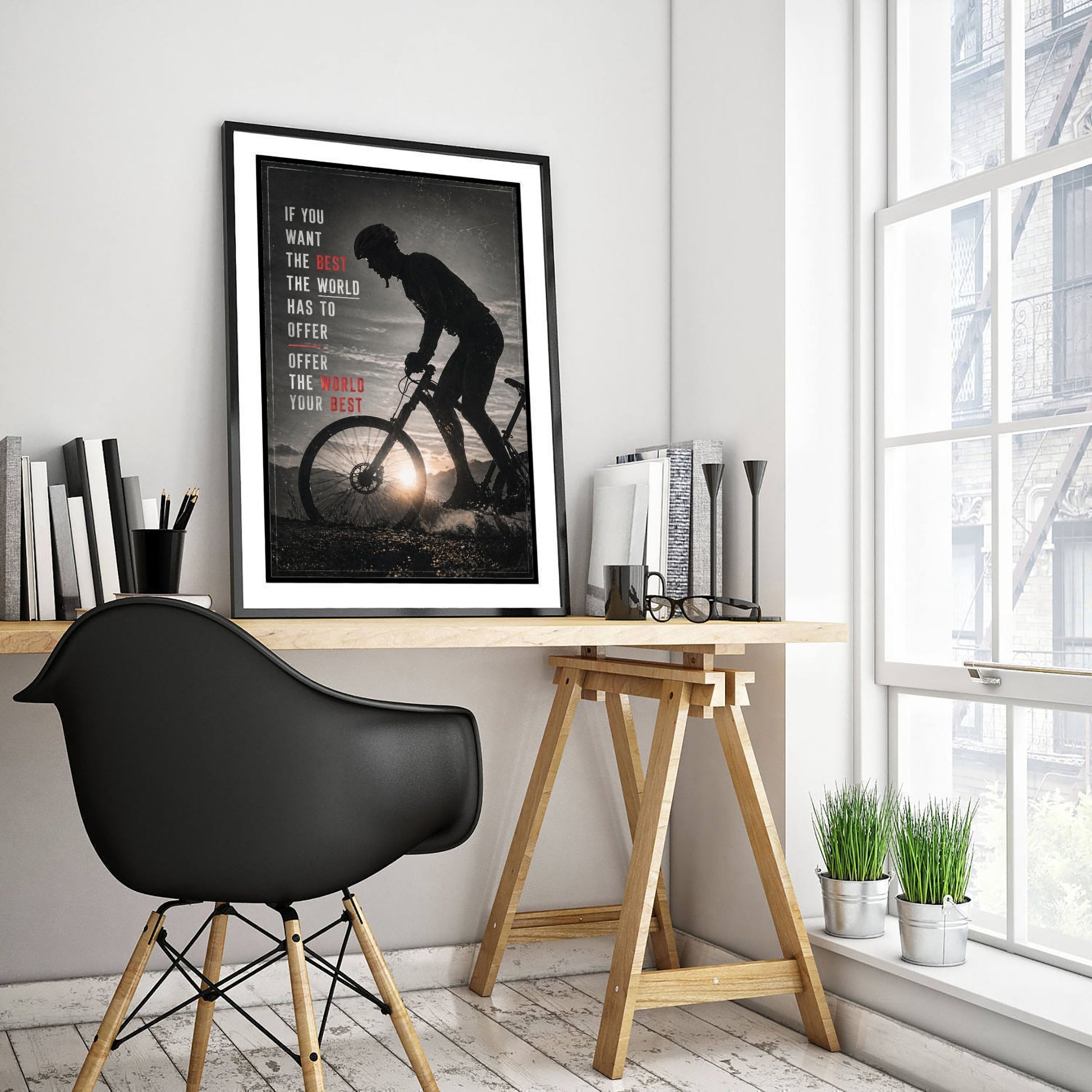 Cycling Motivational Poster - "Offer The World Your Best" - Photo Art Print - Mountain Bike Gift 2/3
