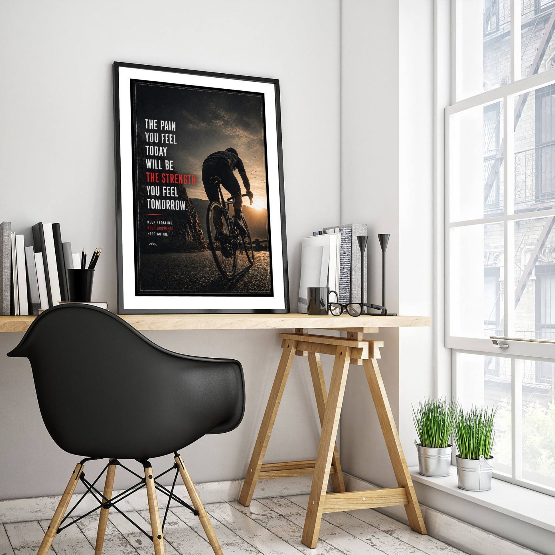 Cycling Motivational Poster - "The Pain You Feel Today" - Photo Art Print - Cyclist Gift Strength 3/3
