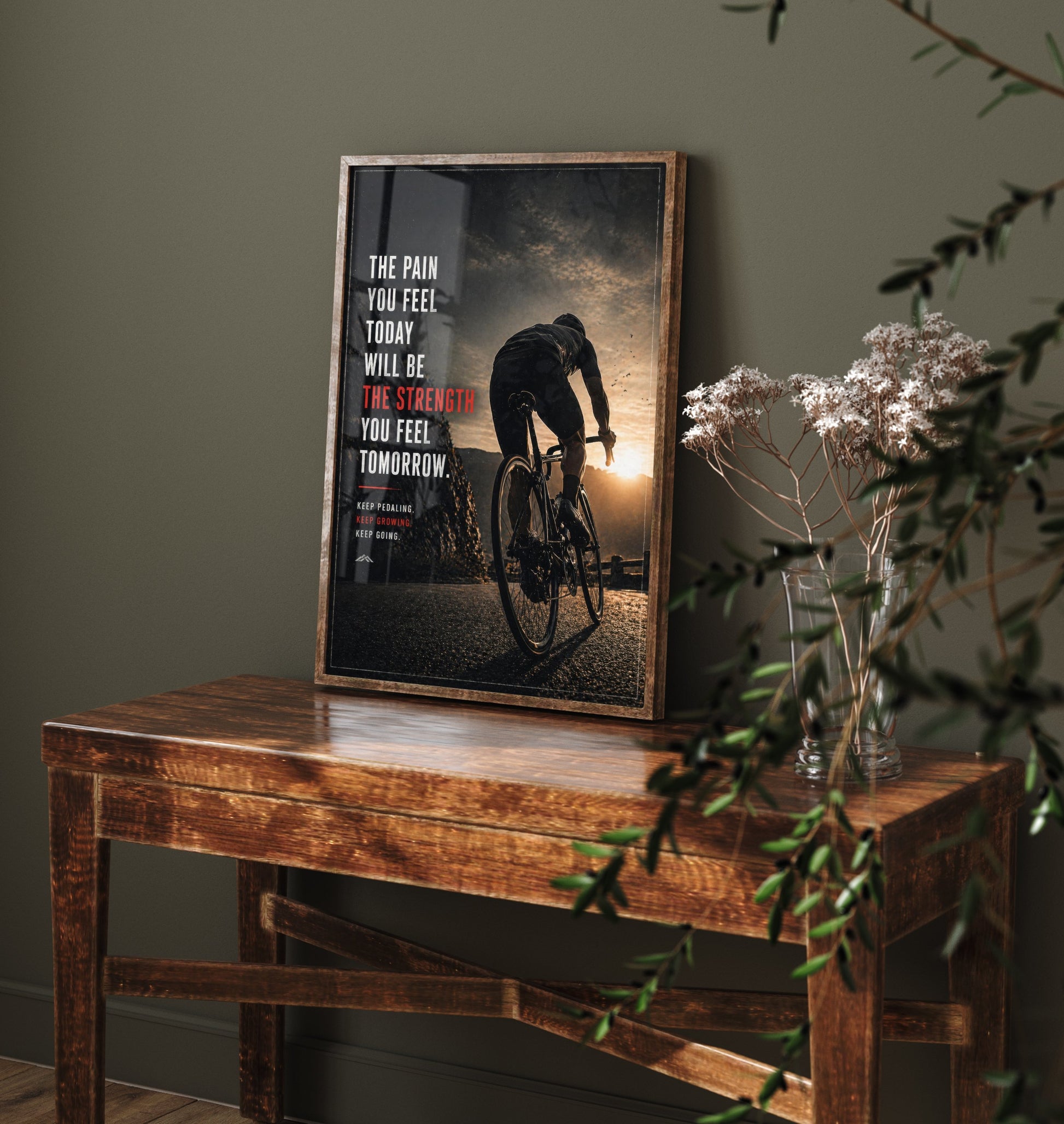 Cycling Motivational Poster - "The Pain You Feel Today" - Photo Art Print - Cyclist Gift Strength 3/3