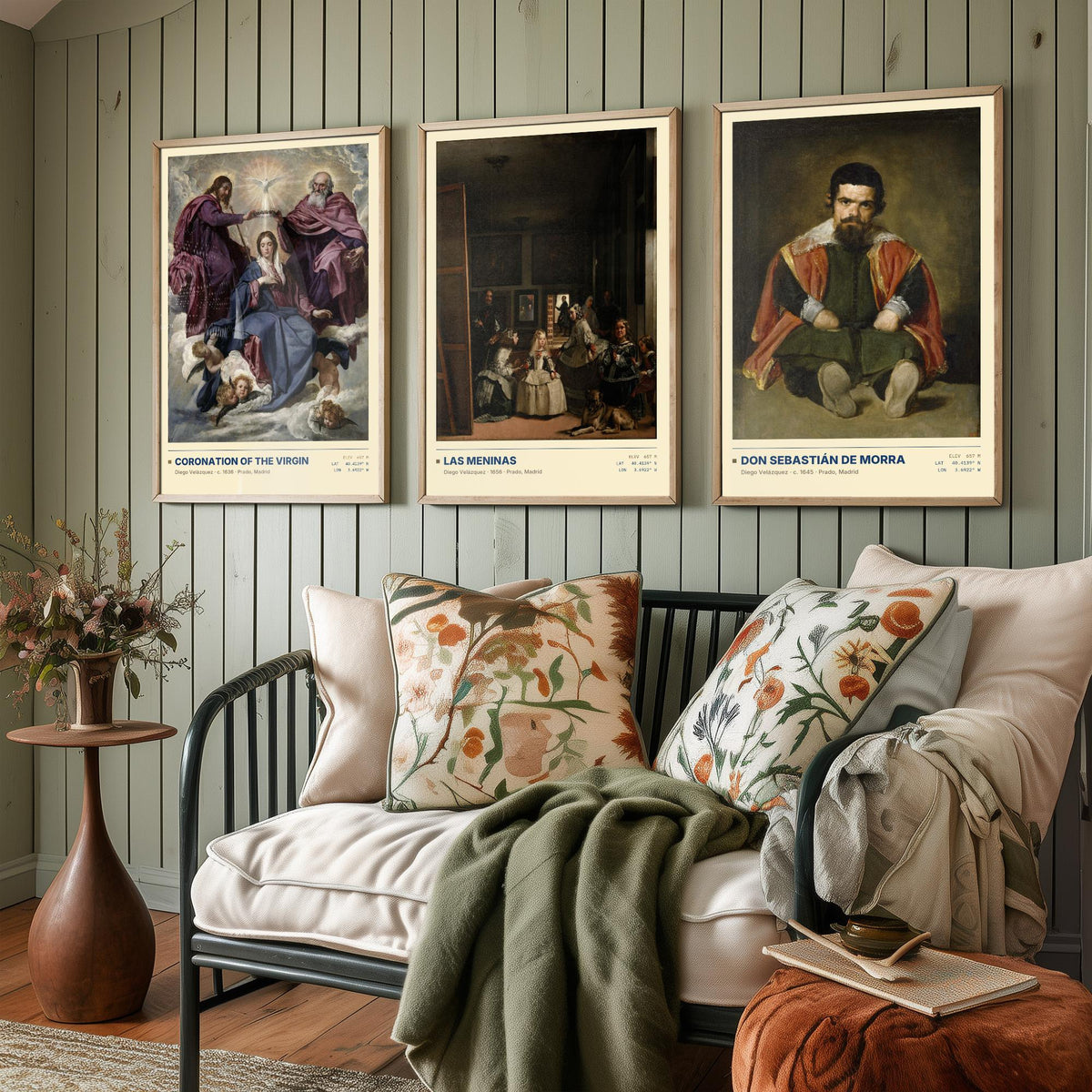 Diego Velazquez Set of Three Art Prints - Las Meninas, Coronation, Don Sebastian de Morra - Baroque Gallery Posters - Paintings