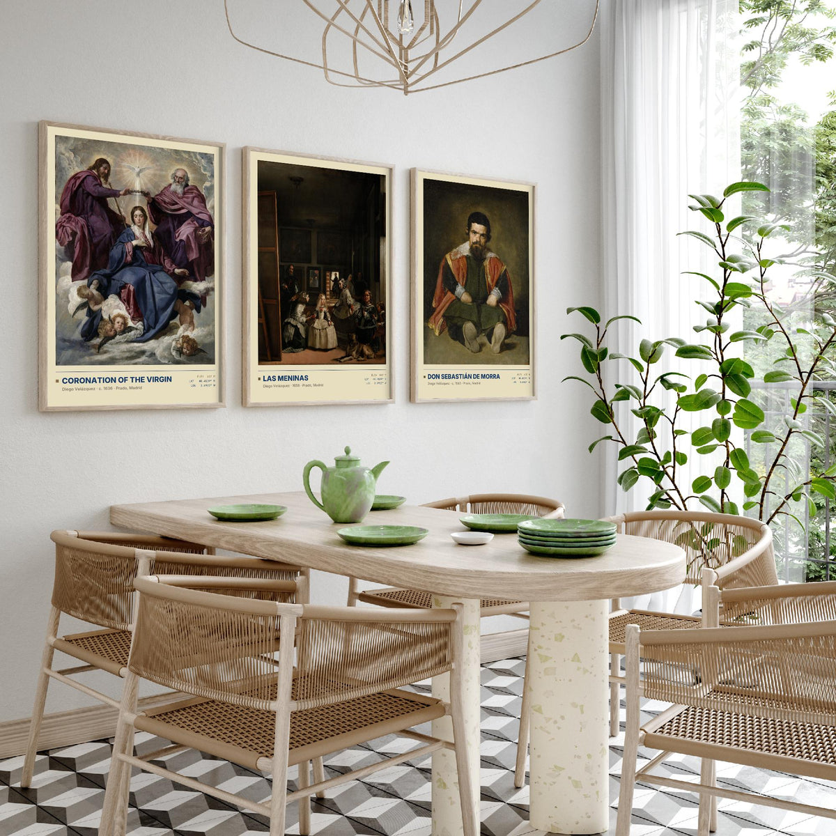 Diego Velazquez Set of Three Art Prints - Las Meninas, Coronation, Don Sebastian de Morra - Baroque Gallery Posters - Paintings
