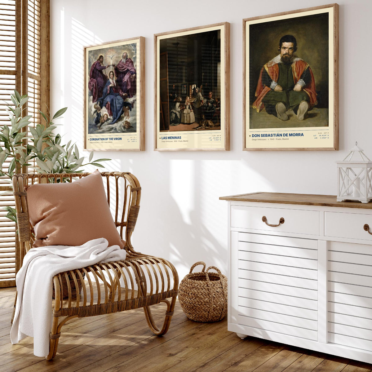Diego Velazquez Set of Three Art Prints - Las Meninas, Coronation, Don Sebastian de Morra - Baroque Gallery Posters - Paintings