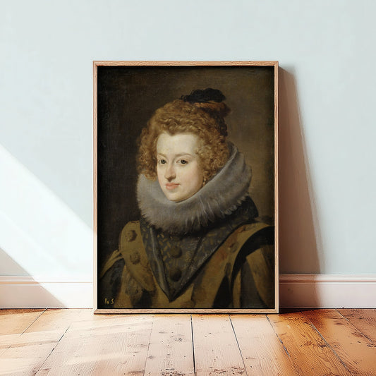Diego Velazquez - Maria Anna of Spain (c. 1630) - Classic Painting Art Print - Habsburg Infanta Portrait Lace Ruff Poster