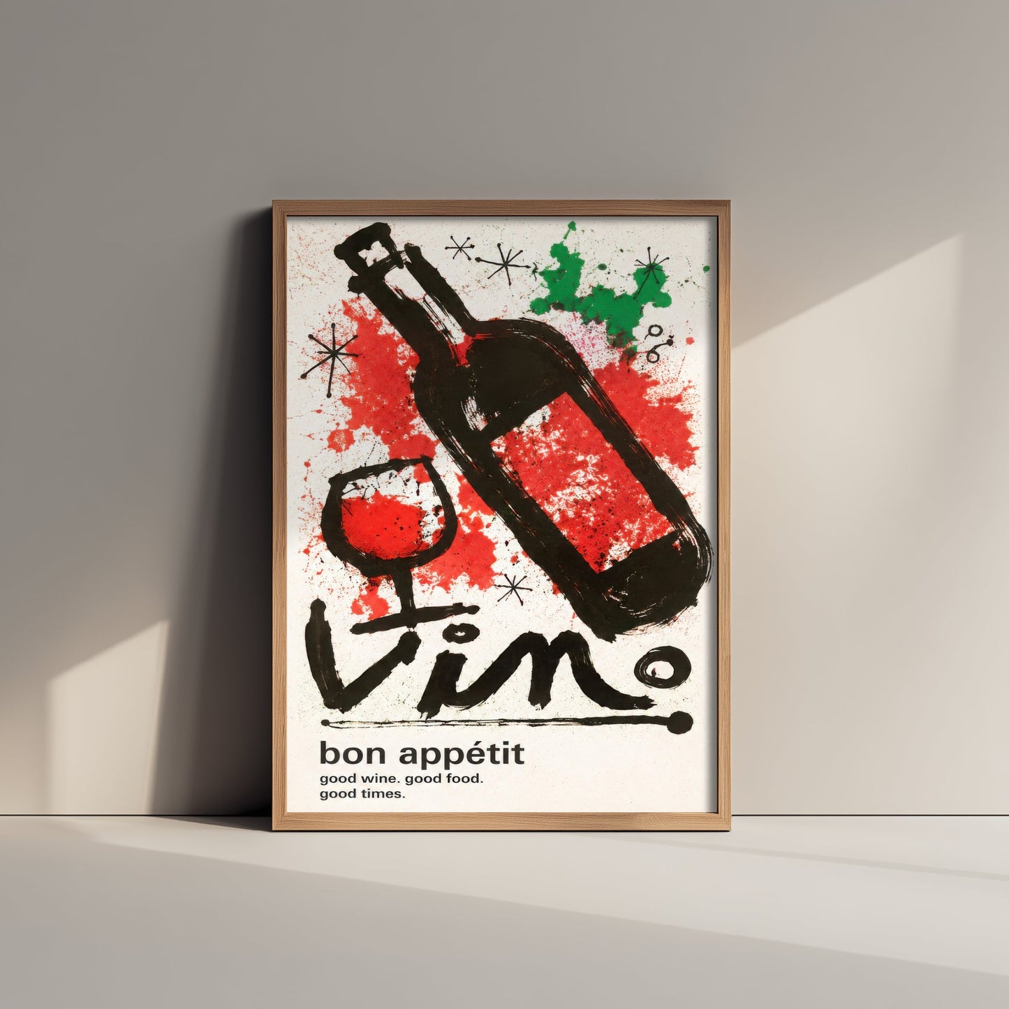 Wine Vino Art Print - Ink Splatter Painting Poster - Kitchen Wall Art - Wine Lover Bar Decor 2/3