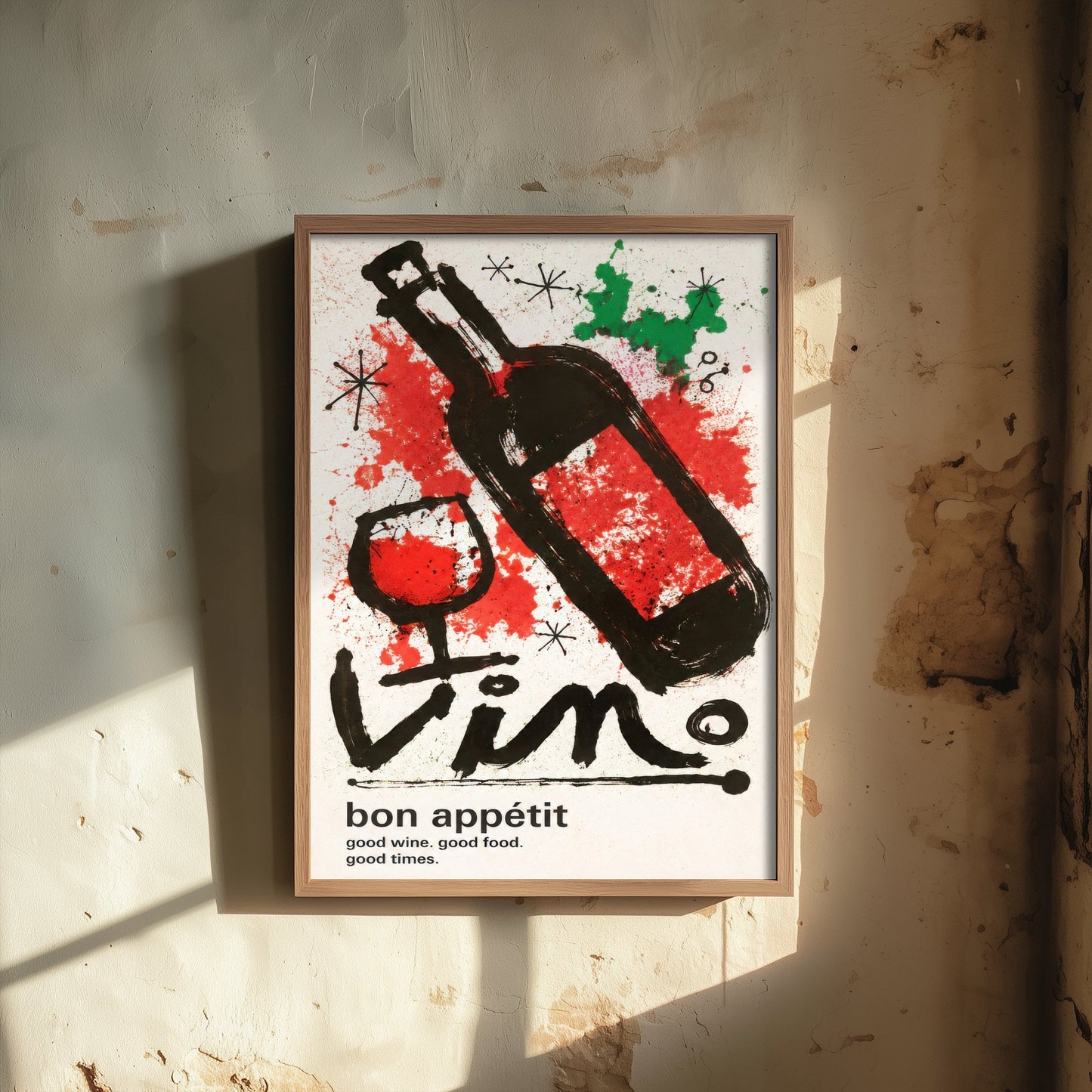 Wine Vino Art Print - Ink Splatter Painting Poster - Kitchen Wall Art - Wine Lover Bar Decor 2/3