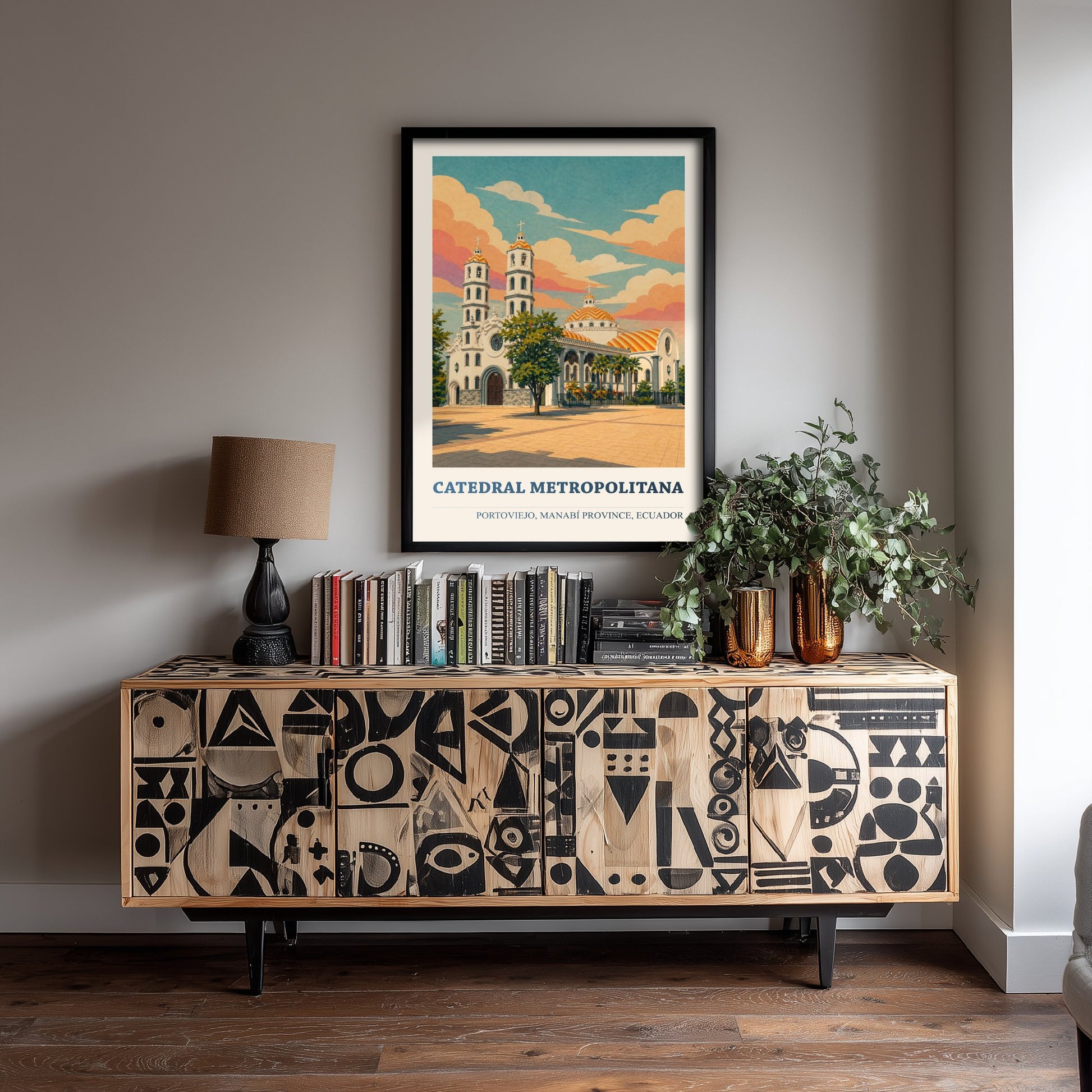 Portoviejo Ecuador Travel Poster - Catedral Metropolitana Art Print - Vibrant City Illustration - Cathedral 3/3