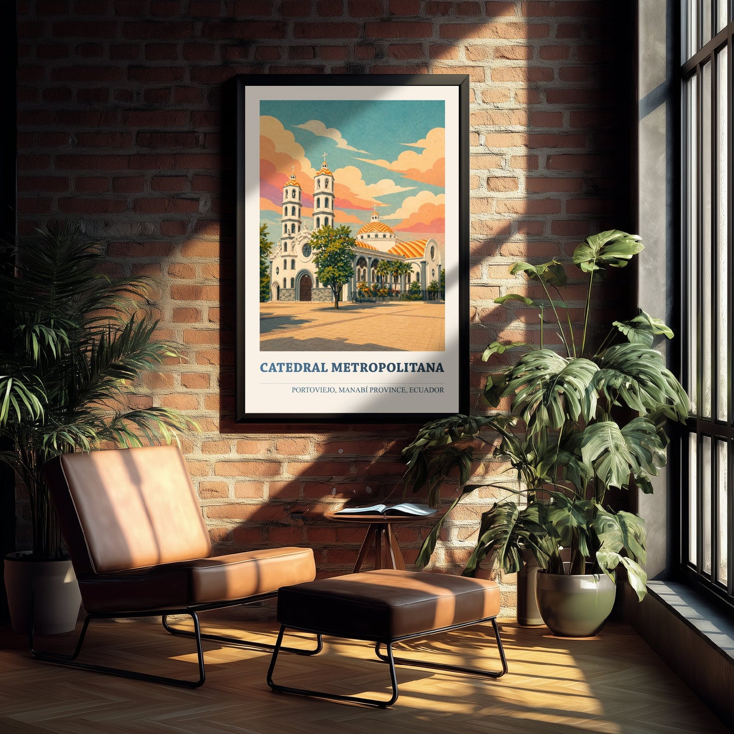 Portoviejo Ecuador Travel Poster - Catedral Metropolitana Art Print - Vibrant City Illustration - Cathedral 3/3