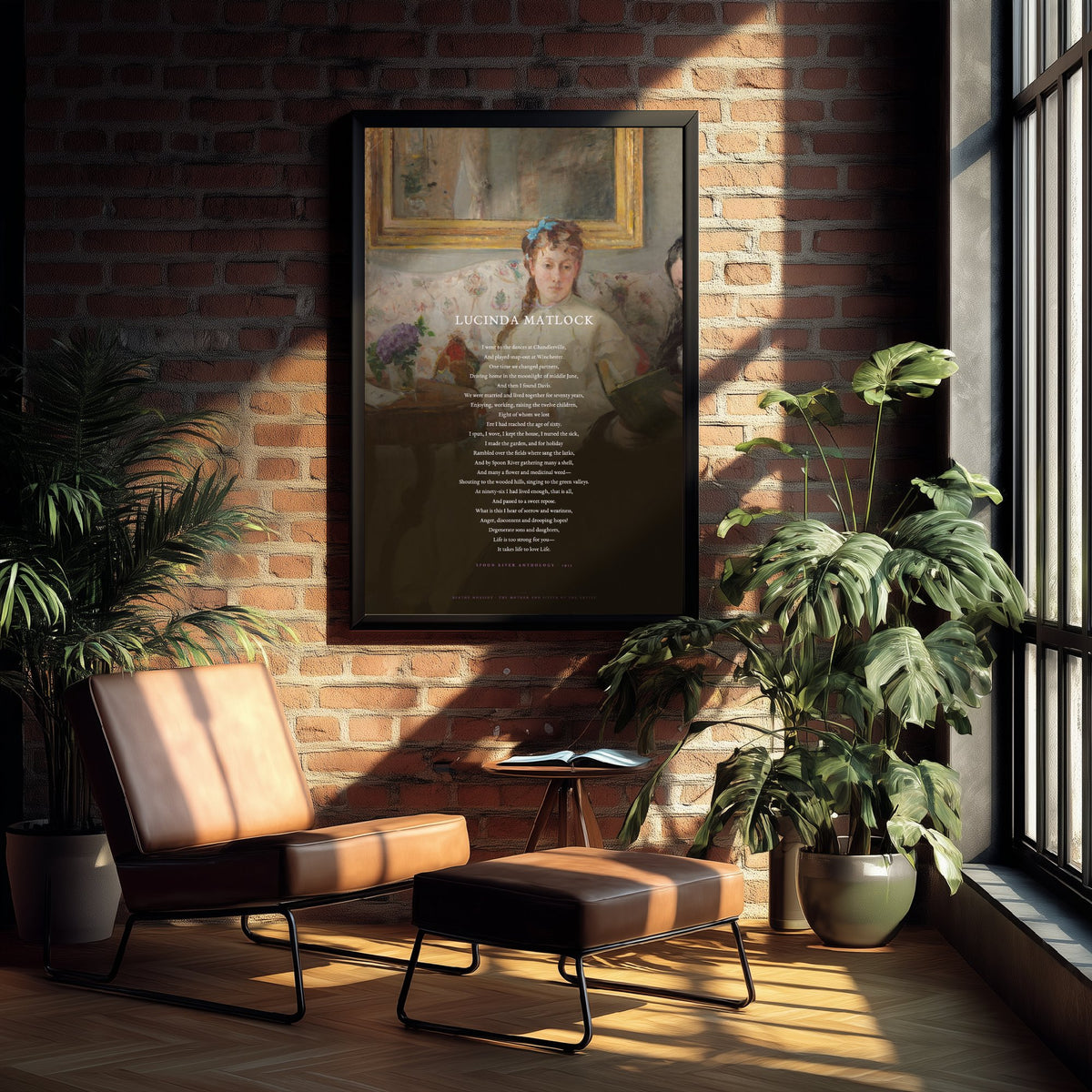 Lucinda Matlock by Edgar Lee Masters Art Print - Full Poem Poster - Spoon River Anthology Poetry over Impressionist Painting