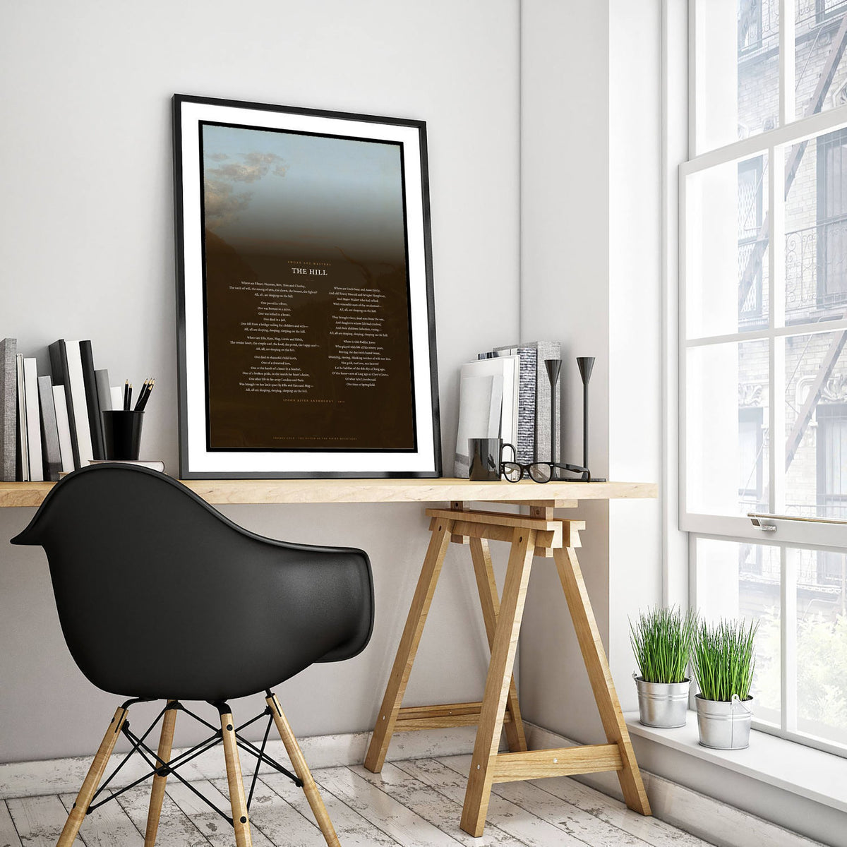 The Hill by Edgar Lee Masters Art Print - Full Poem Poster - Spoon River Anthology Poetry over Classic Landscape Painting
