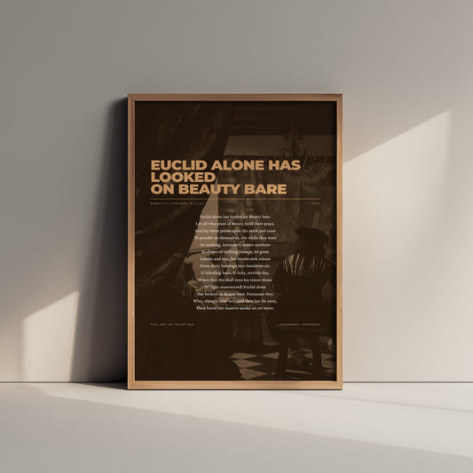 Euclid Alone Has Looked on Beauty Bare by Edna St Vincent Millay Art Print - Full Poem Poster - Sonnet over Vermeer Painting