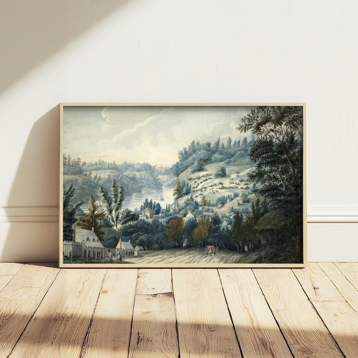 Edward Walsh - Queenstown, Upper Canada on the Niagara (c. 1805) - Classic Painting Art Print - Niagara River Village Landscape Poster