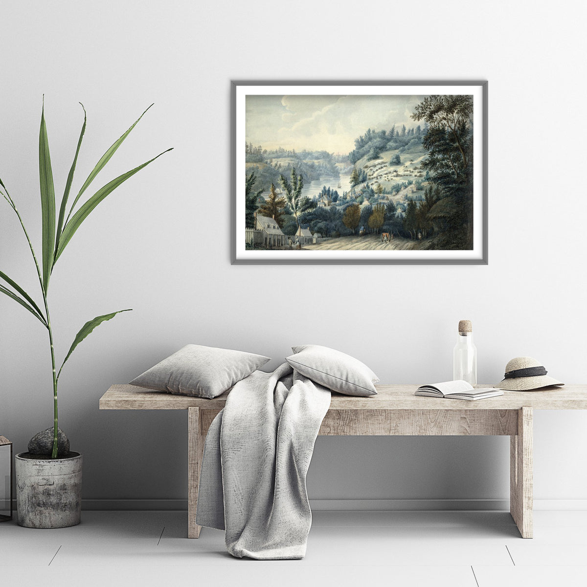 Edward Walsh - Queenstown, Upper Canada on the Niagara (c. 1805) - Classic Painting Art Print - Niagara River Village Landscape Poster
