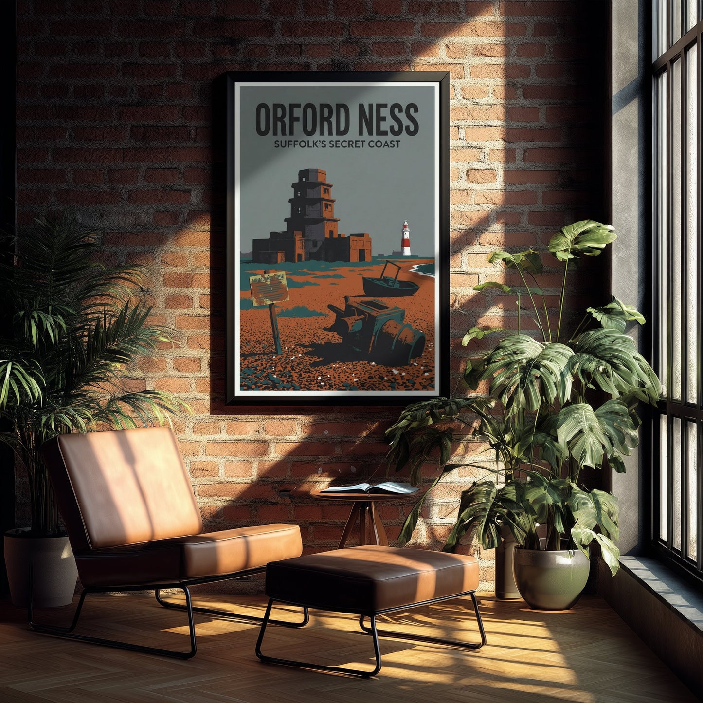 Orford Ness Travel Poster - Suffolk Coast Art Print - Retro Screenprint Illustration - Eerie Edgelands 1/3