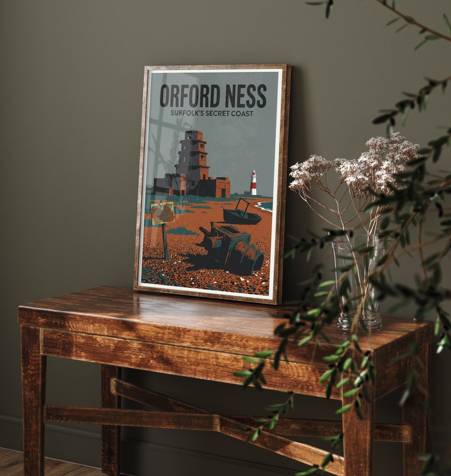 Orford Ness Travel Poster - Suffolk Coast Art Print - Retro Screenprint Illustration - Eerie Edgelands 1/3