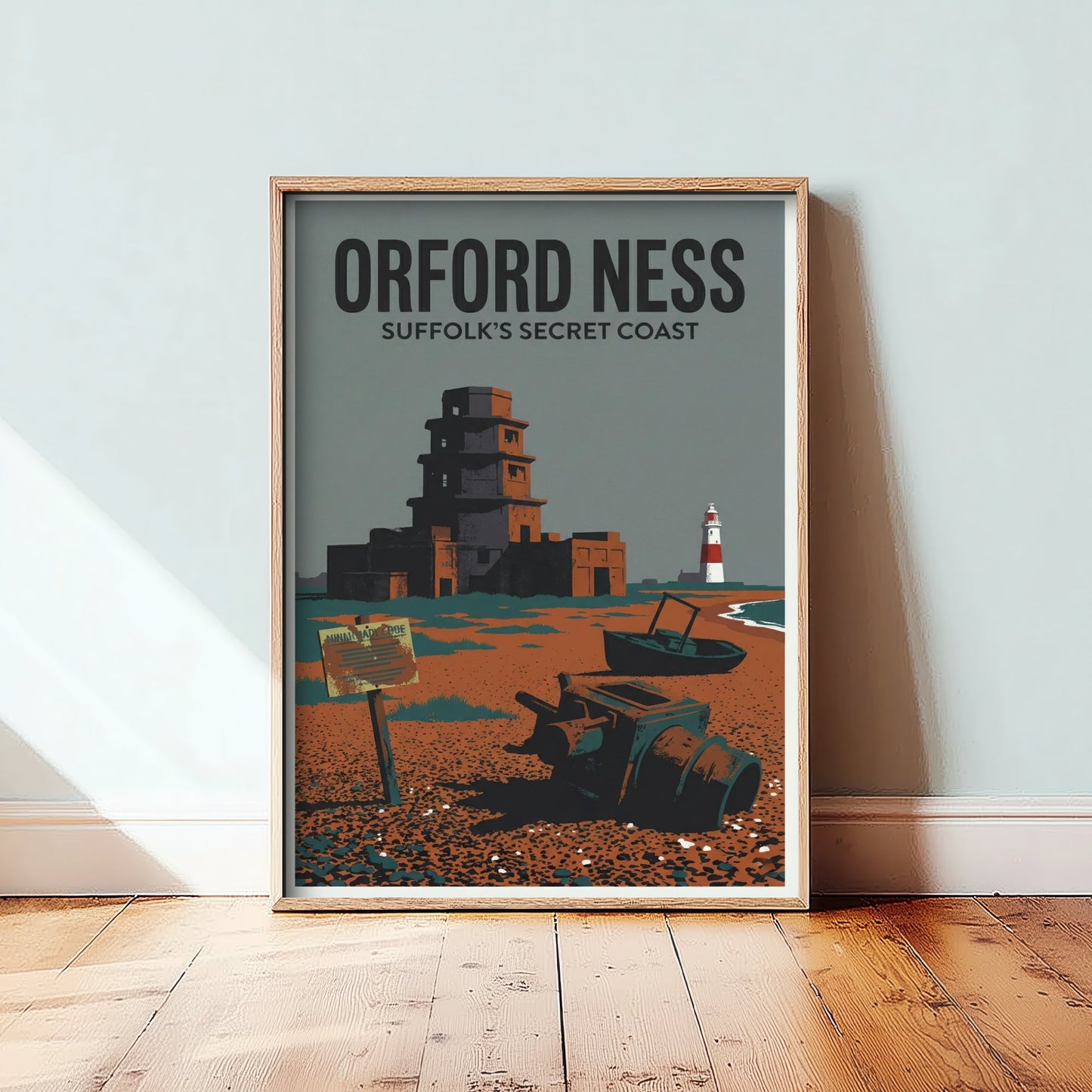 Orford Ness Travel Poster - Suffolk Coast Art Print - Retro Screenprint Illustration - Eerie Edgelands 1/3