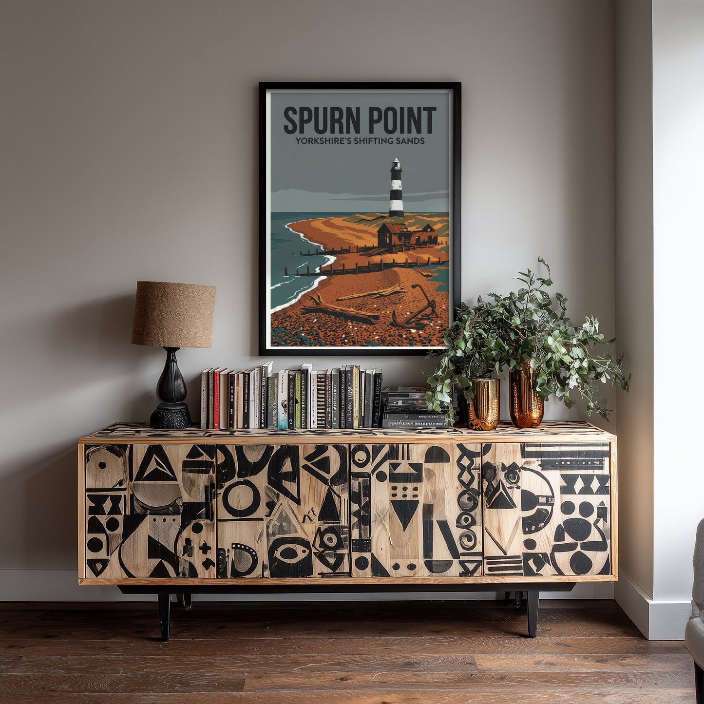 Spurn Point Travel Poster - Yorkshire Coast Art Print - Retro Screenprint Illustration - Eerie Edgelands 2/3
