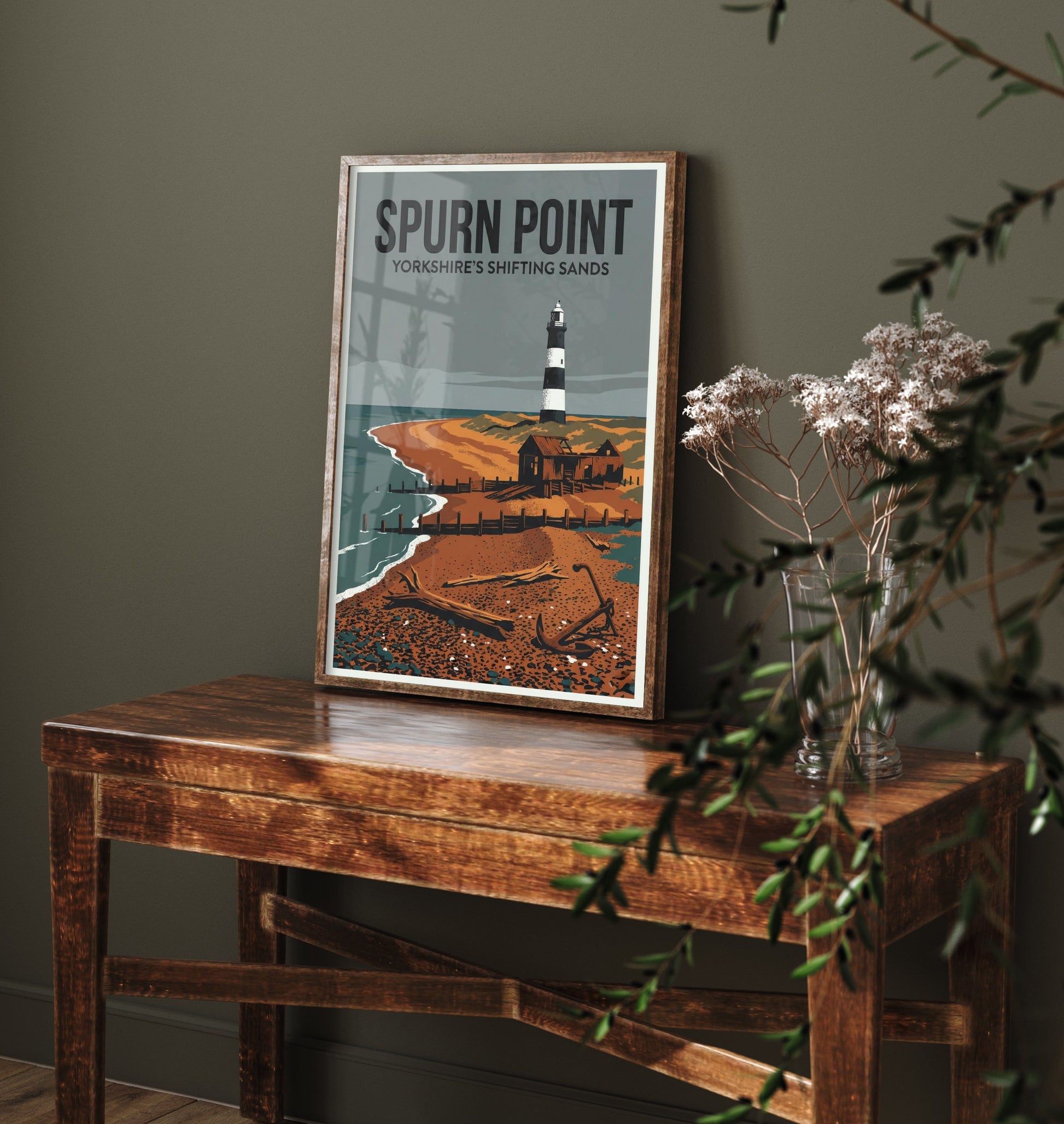 Spurn Point Travel Poster - Yorkshire Coast Art Print - Retro Screenprint Illustration - Eerie Edgelands 2/3