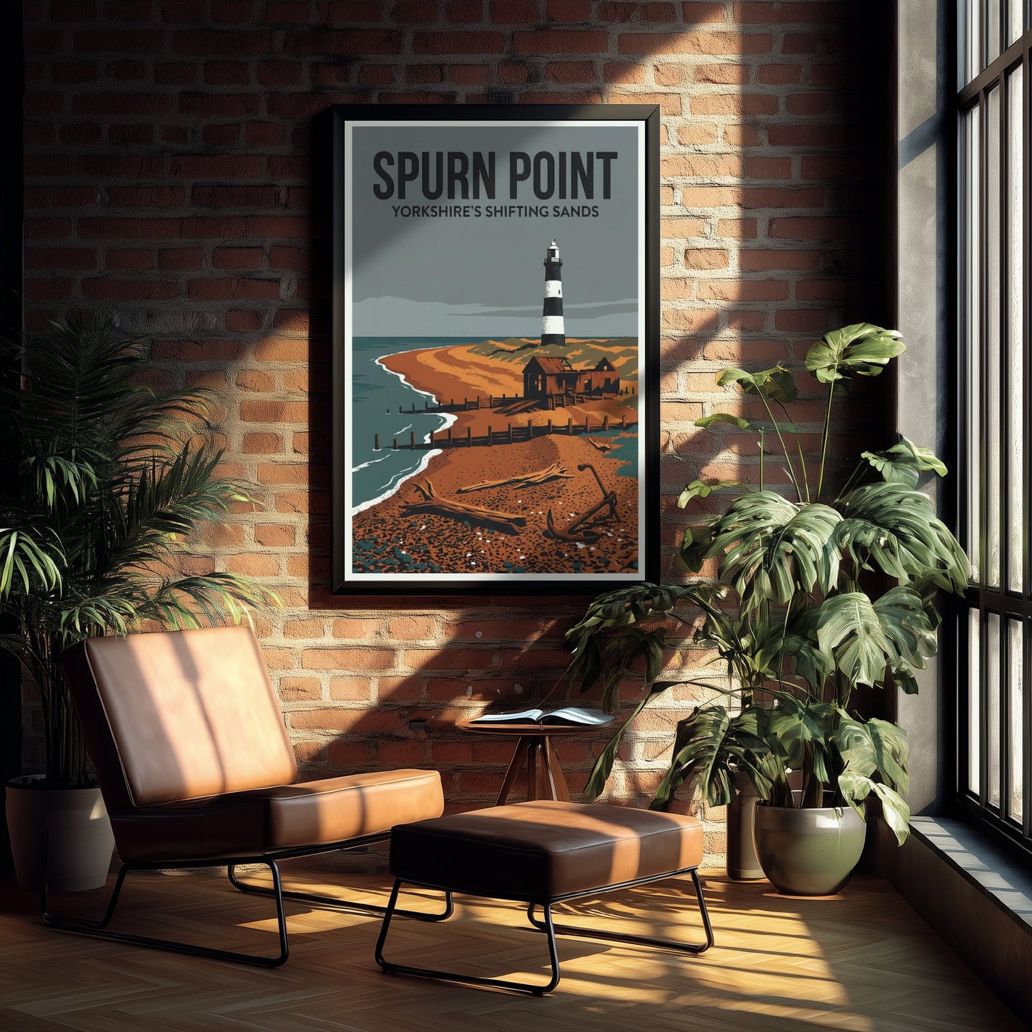 Spurn Point Travel Poster - Yorkshire Coast Art Print - Retro Screenprint Illustration - Eerie Edgelands 2/3