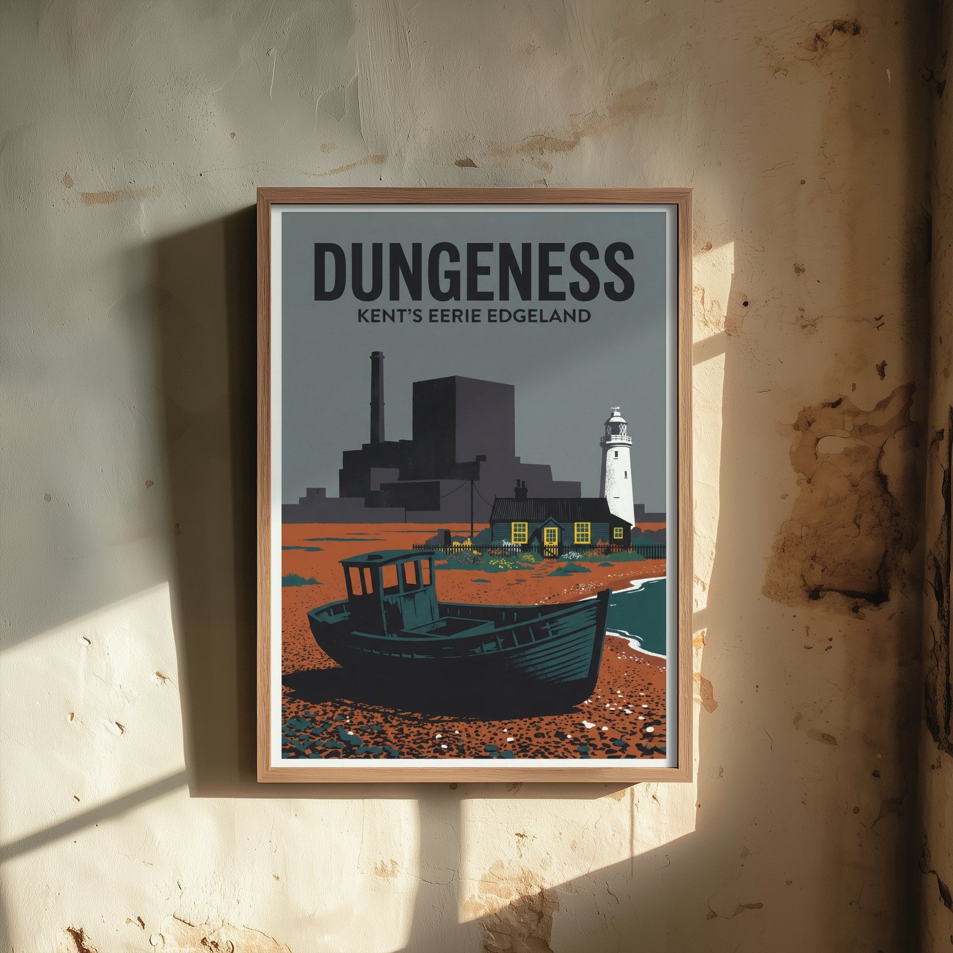 Dungeness Travel Poster - Kent Coast Art Print - Retro Screenprint Illustration - Eerie Edgelands 3/3