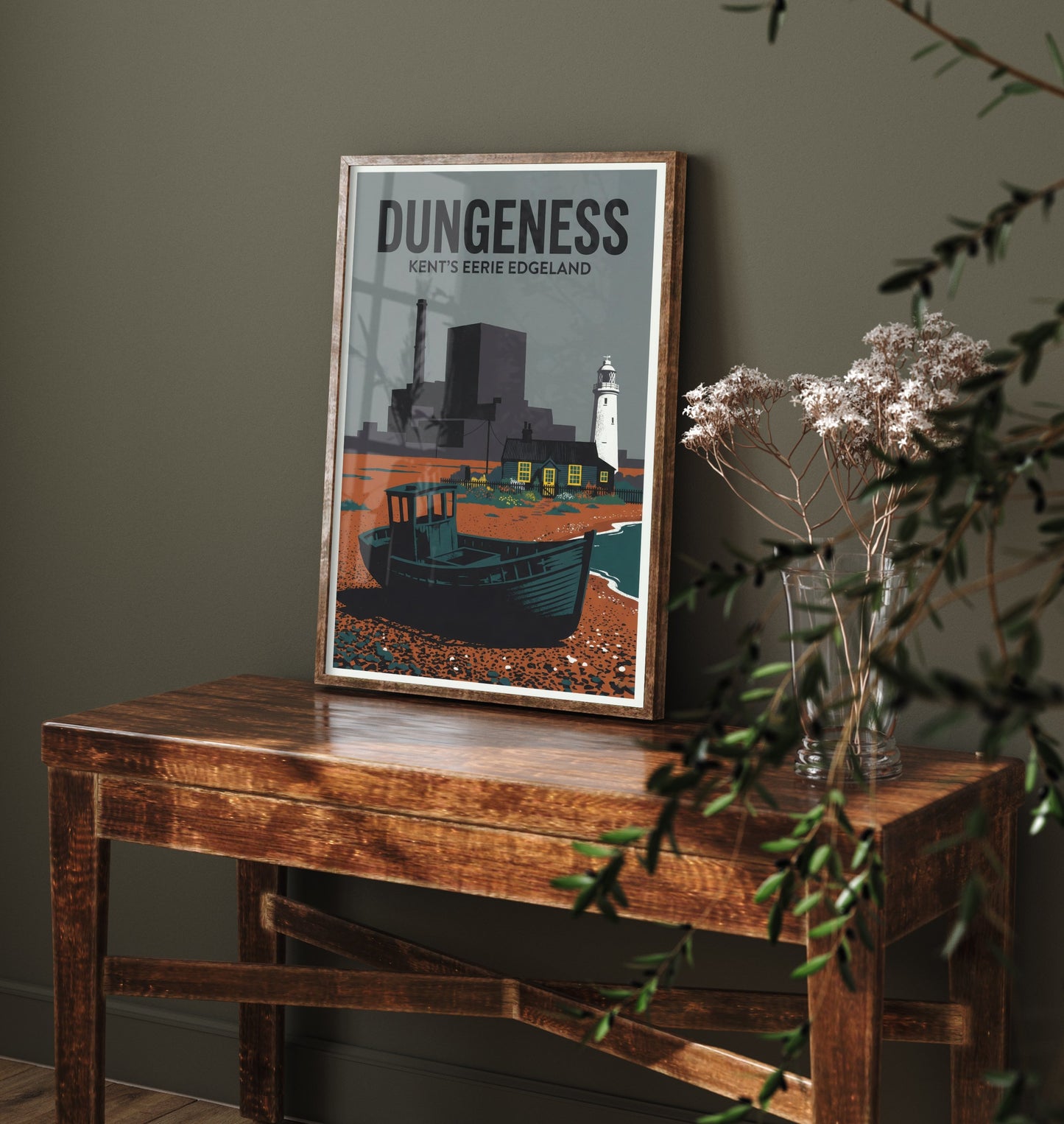 Dungeness Travel Poster - Kent Coast Art Print - Retro Screenprint Illustration - Eerie Edgelands 3/3
