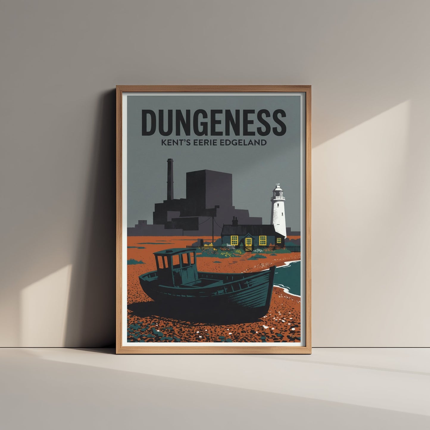 Dungeness Travel Poster - Kent Coast Art Print - Retro Screenprint Illustration - Eerie Edgelands 3/3