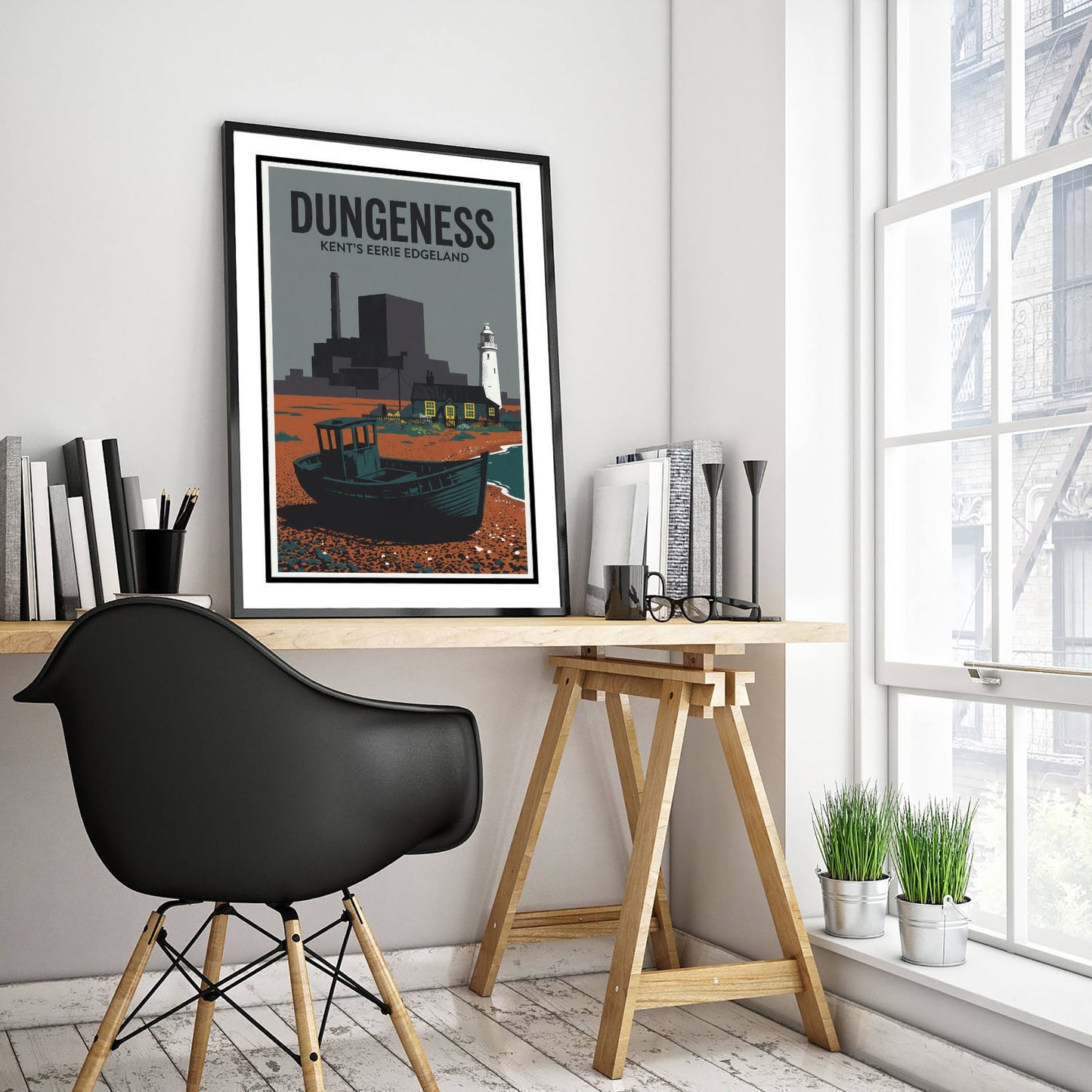 Dungeness Travel Poster - Kent Coast Art Print - Retro Screenprint Illustration - Eerie Edgelands 3/3