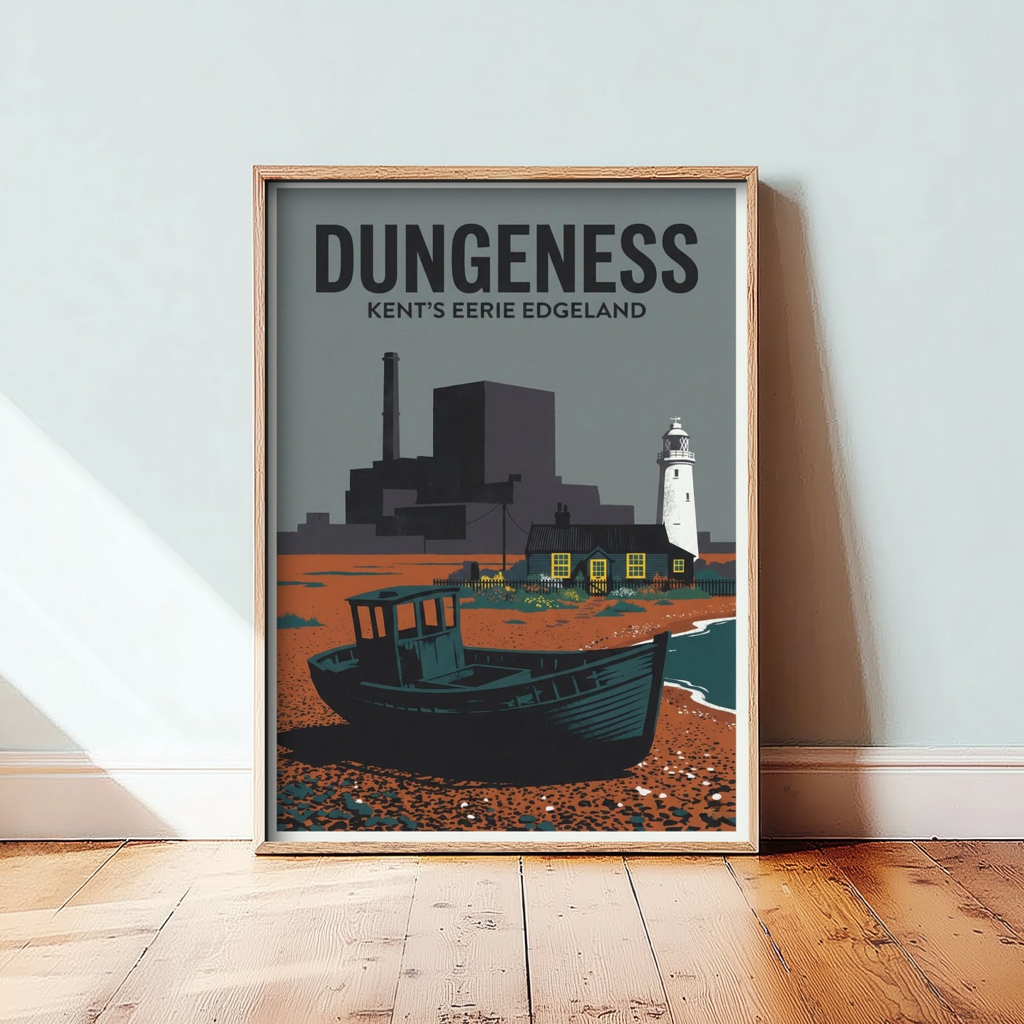Dungeness Travel Poster - Kent Coast Art Print - Retro Screenprint Illustration - Eerie Edgelands 3/3
