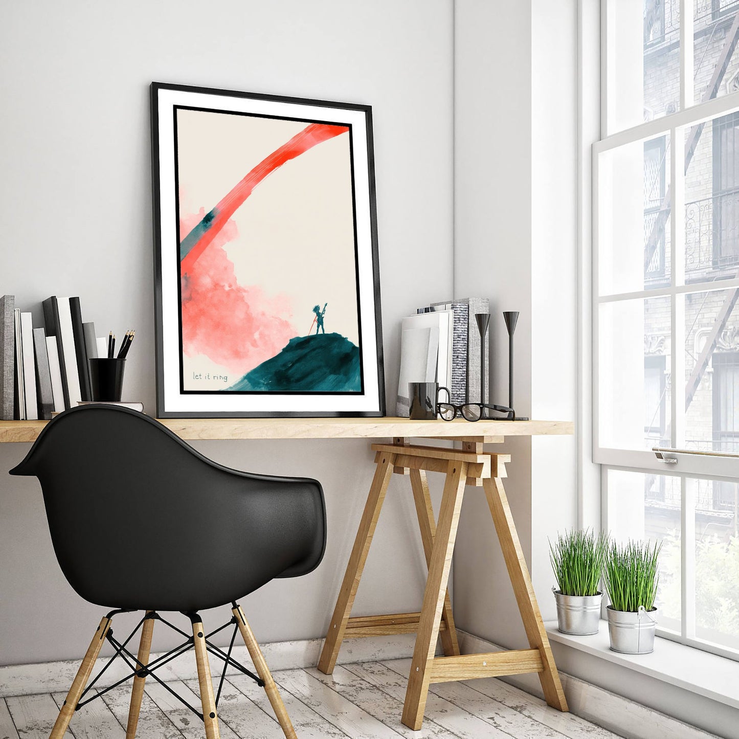 Electric Guitar Watercolour Art Print - Let It Ring Music Poster - Loose Ink Guitarist Wall Art 2/3