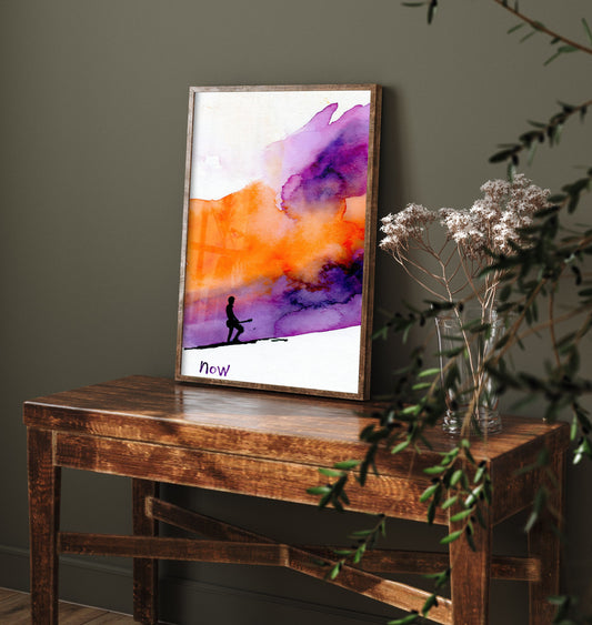 Electric Guitar Watercolour Art Print - Now Music Poster - Loose Ink Guitarist Wall Art 3/3