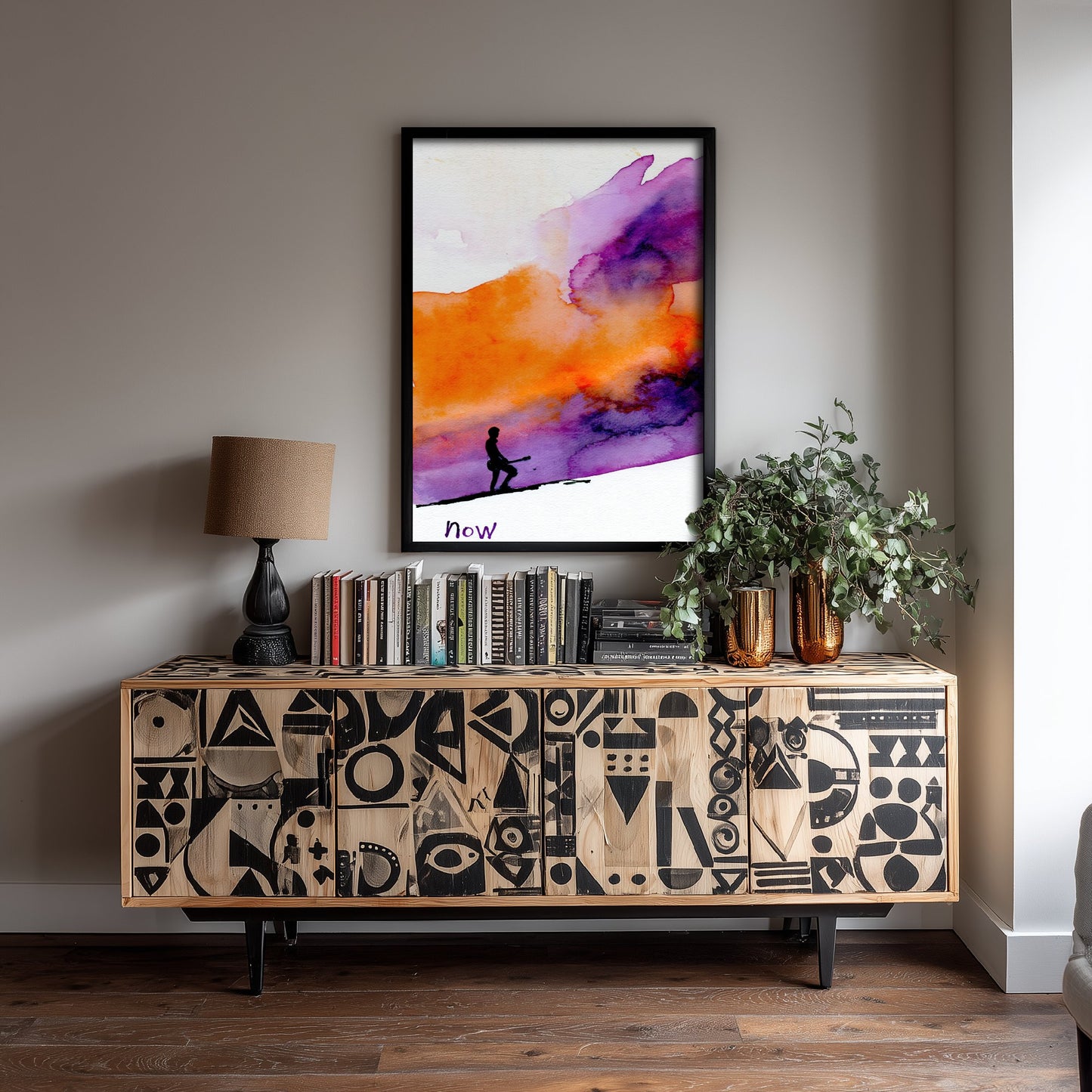 Electric Guitar Watercolour Art Print - Now Music Poster - Loose Ink Guitarist Wall Art 3/3