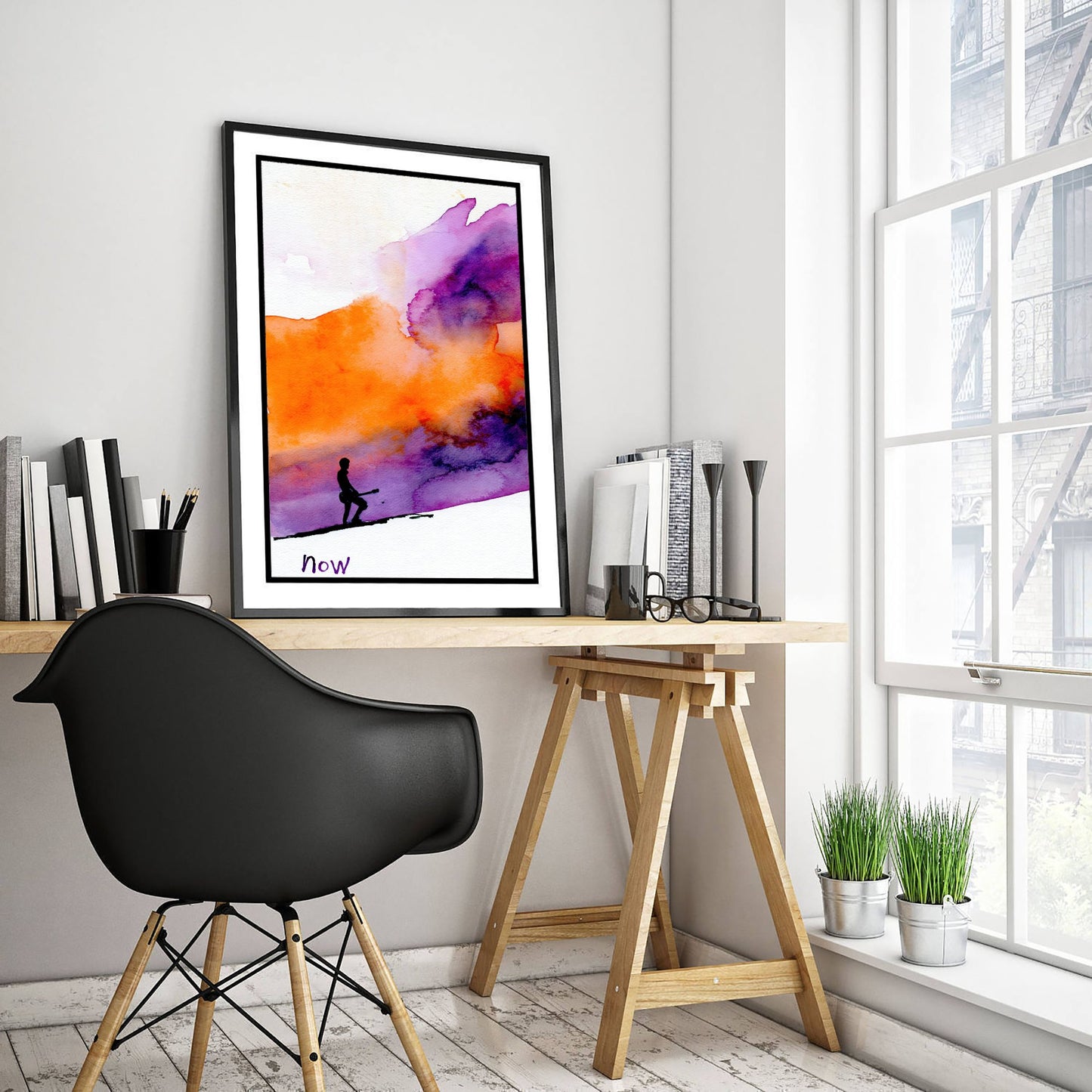Electric Guitar Watercolour Art Print - Now Music Poster - Loose Ink Guitarist Wall Art 3/3
