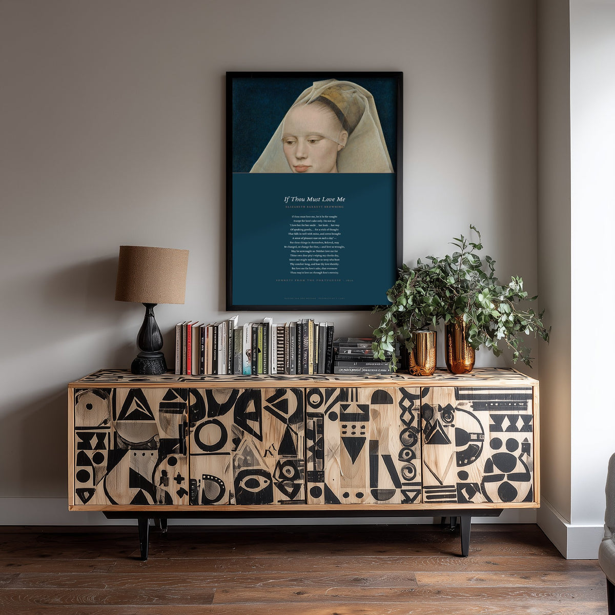 If Thou Must Love Me by Elizabeth Barrett Browning Art Print - Full Poem beneath Portrait of a Lady Classic Painting - Sonnet 14 Poster