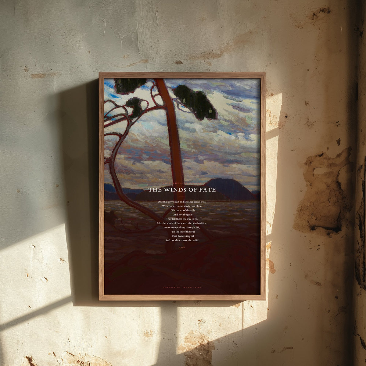 The Winds of Fate by Ella Wheeler Wilcox Art Print - Full Poem over The West Wind Classic Landscape Painting - Set of the Sails Poster